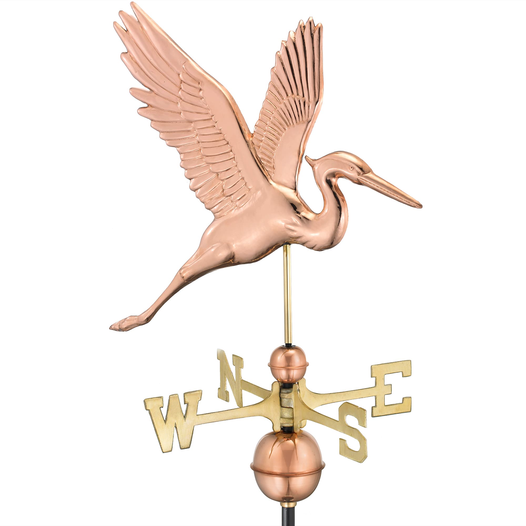 Graceful Blue Heron Copper Weathervane