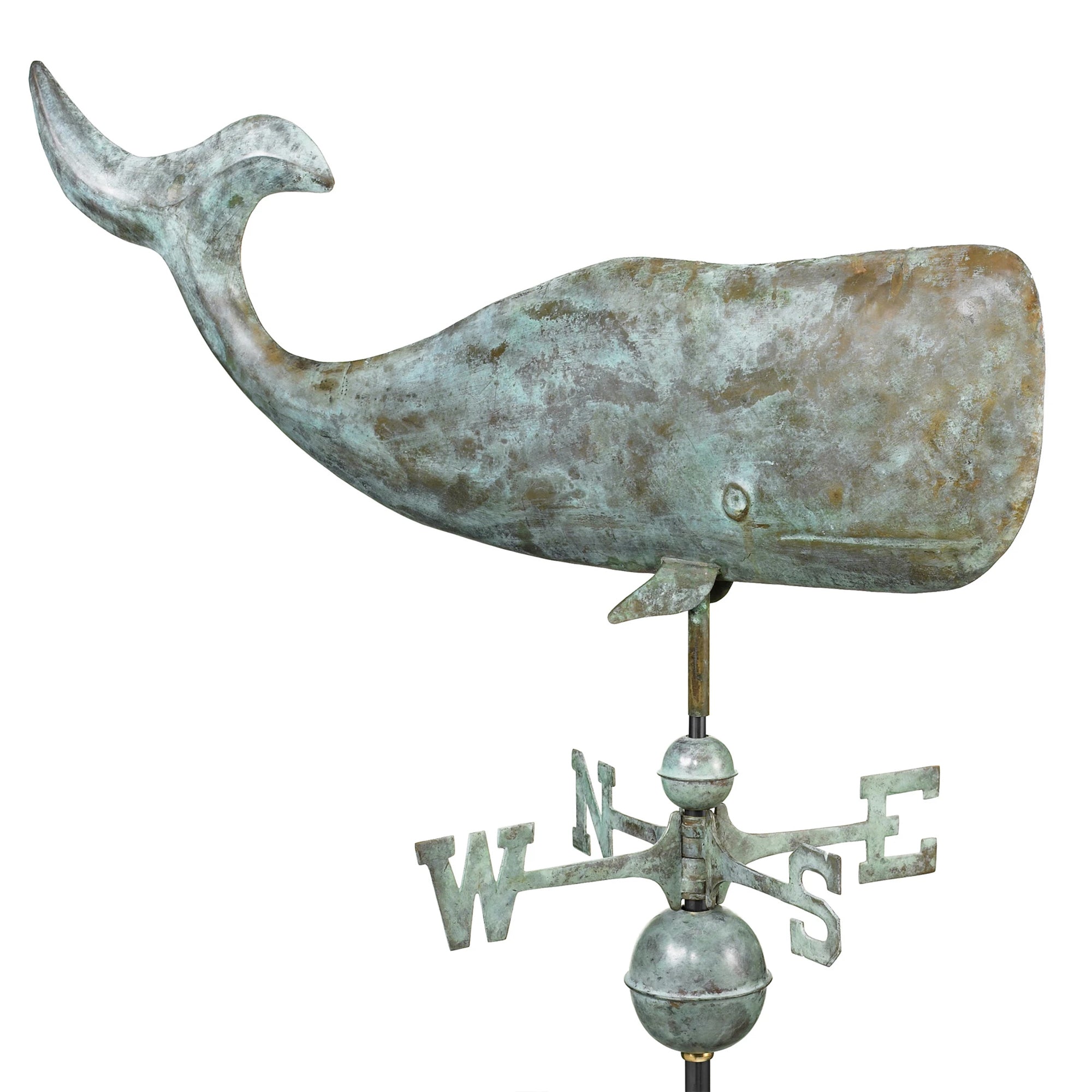 Whale Aged Copper Weathervane