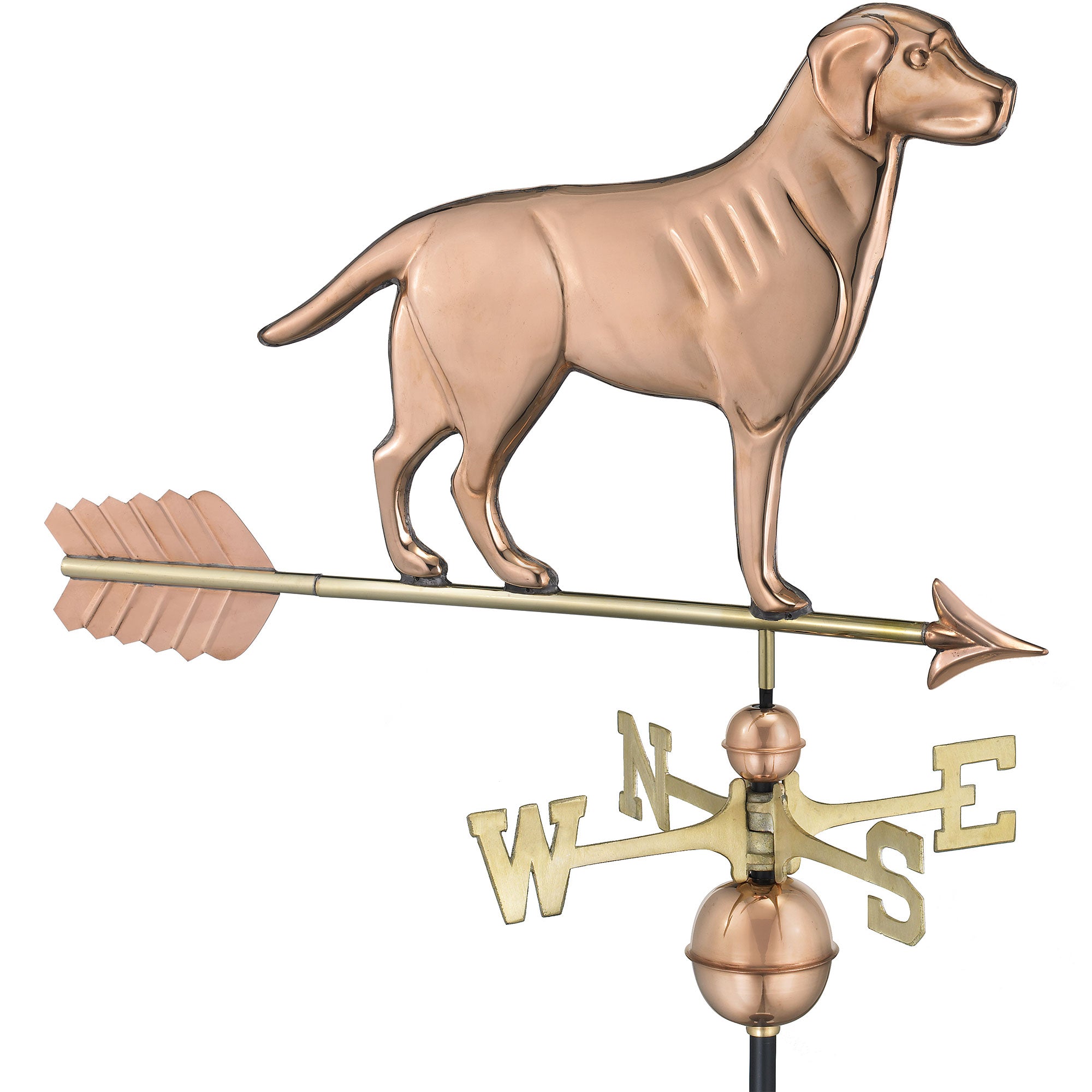 Labrador Retriever with Arrow Copper Weathervane