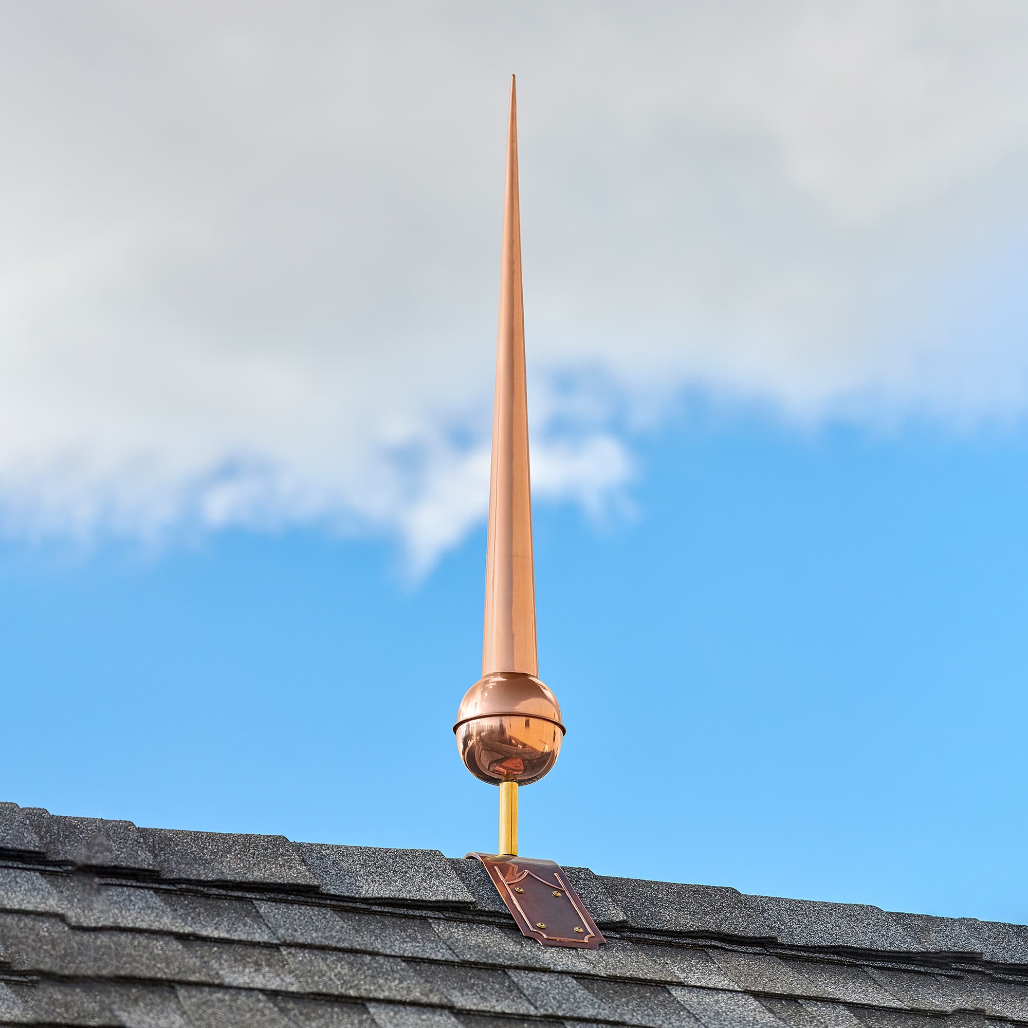 Gawain Copper Finial with Decorative Mount