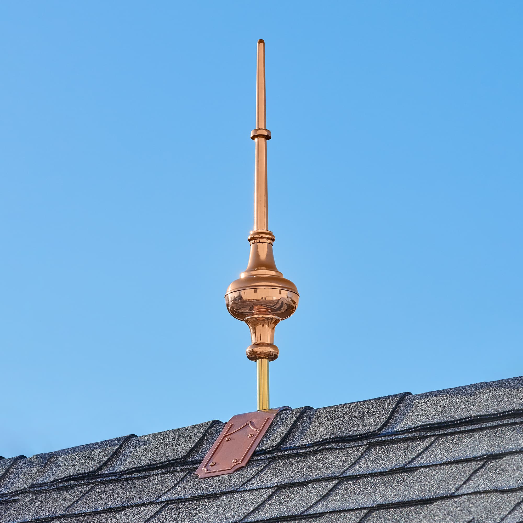 Morgana Copper Finial with Decorative Mount