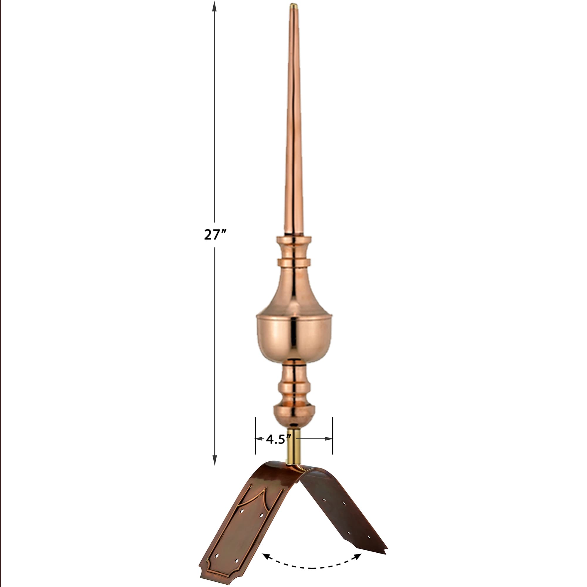 Victoria Copper Finial with Decorative Mount