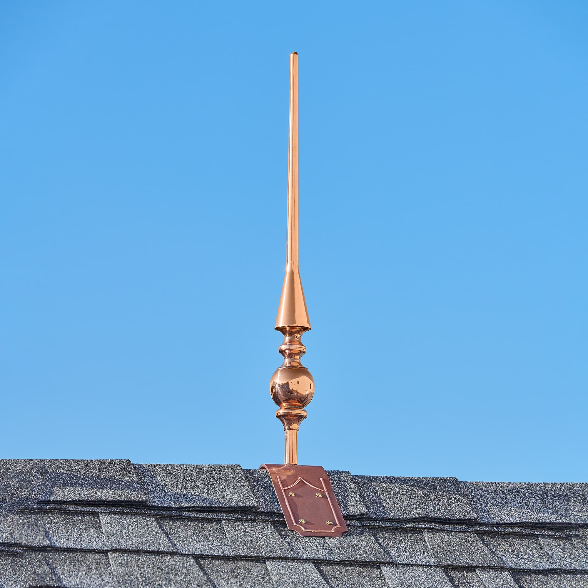 Aragon Copper Finial with Decorative Mount