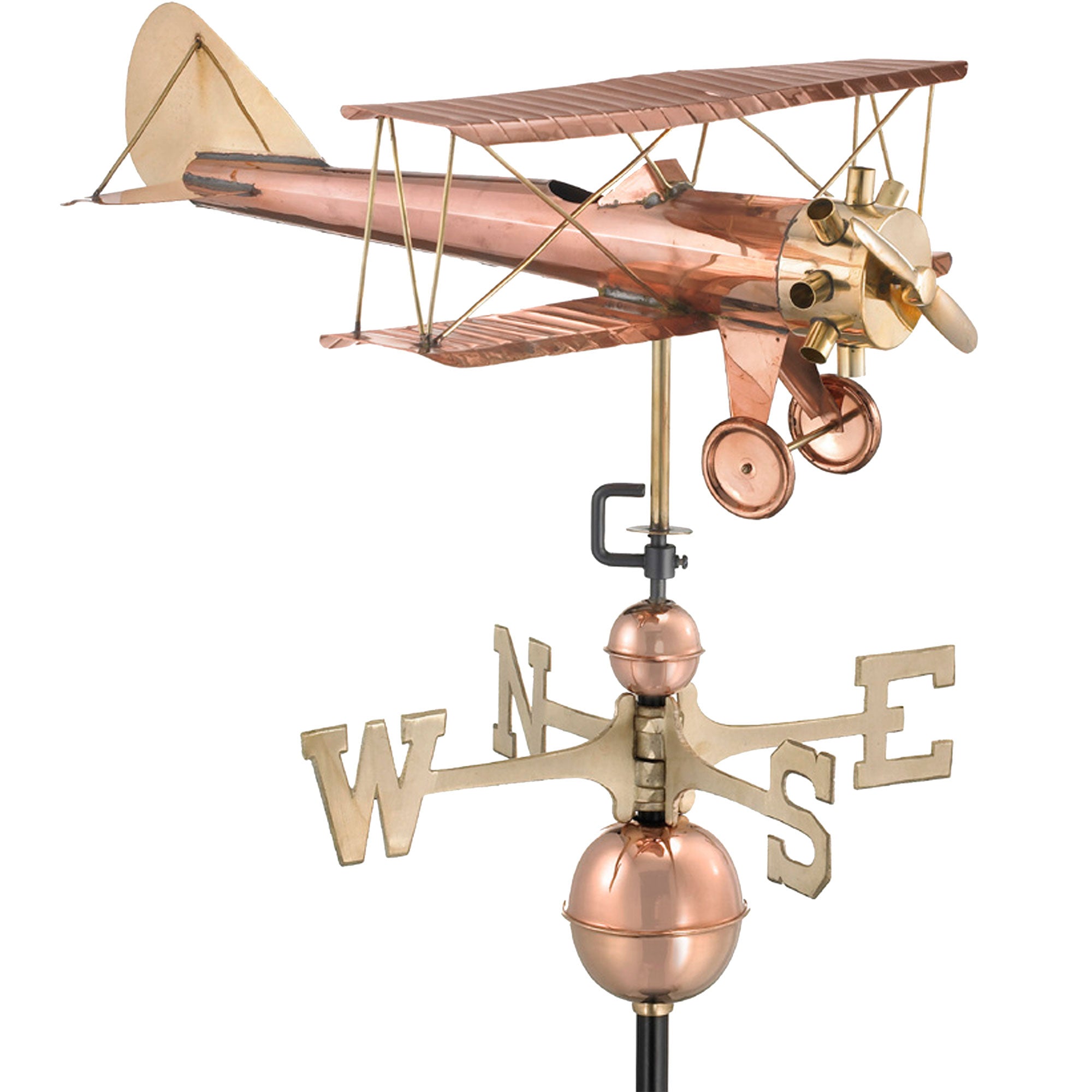 Biplane Copper Weathervane