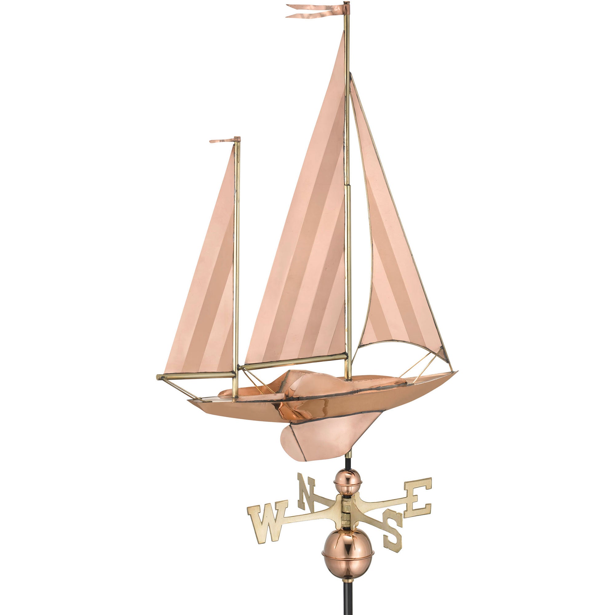 Large Sailboat Copper Weathervane