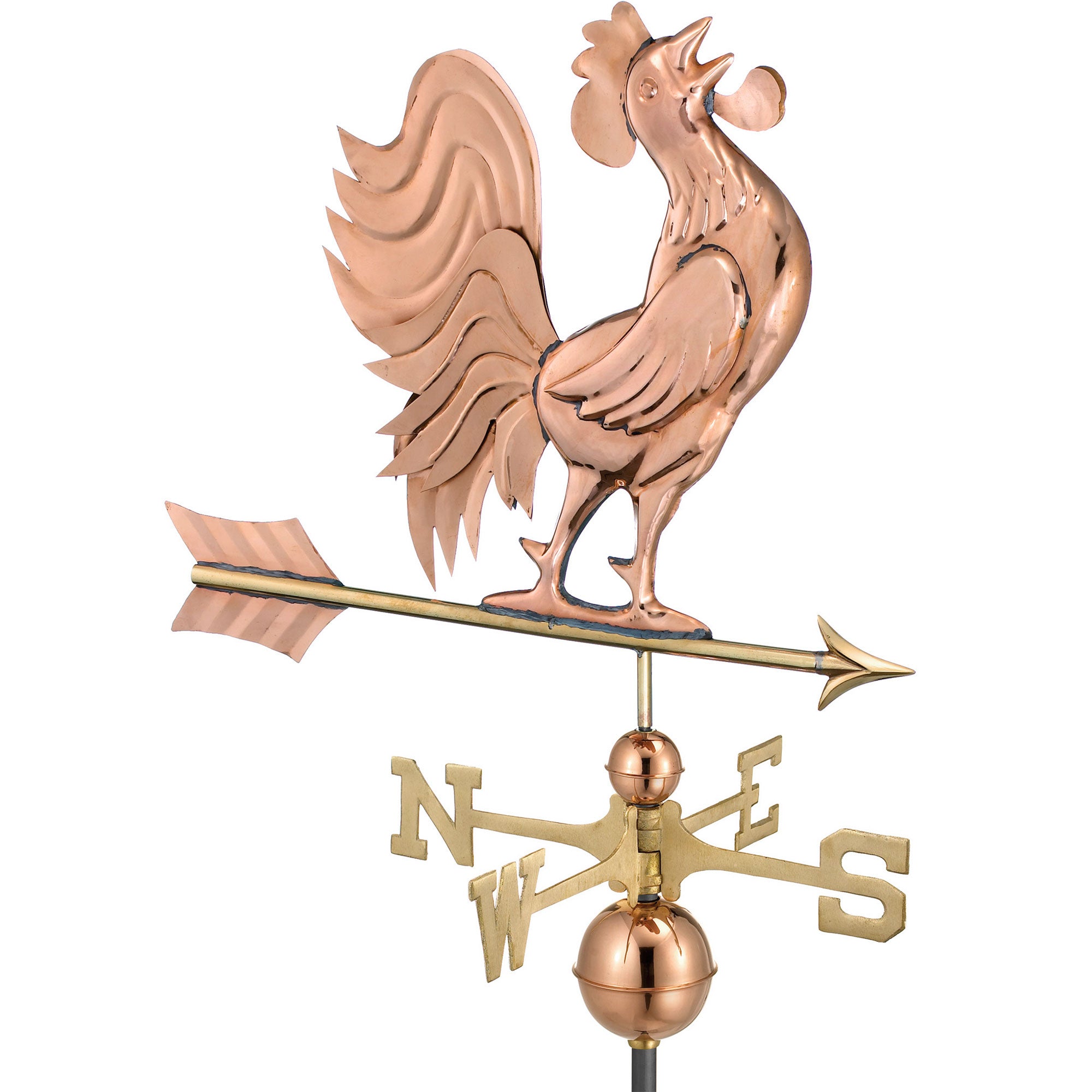 Crowing Rooster Copper Weathervane