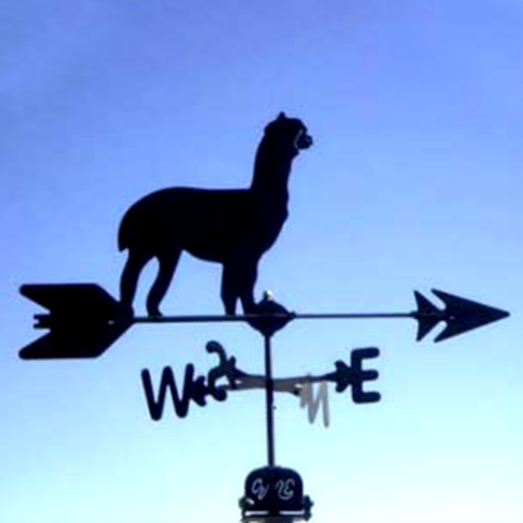 Alpaca Black Steel Weathervane