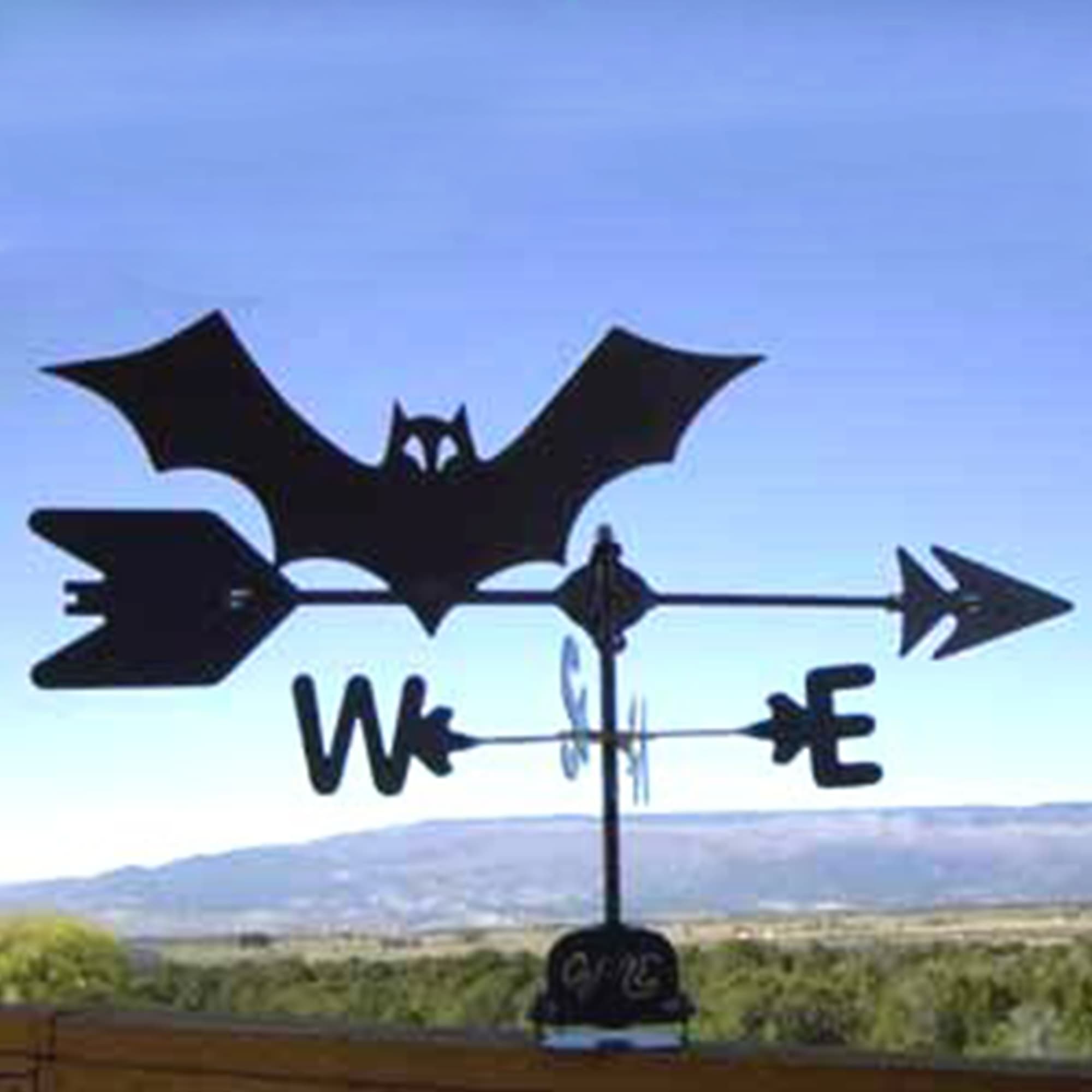 Bat Black Steel Weathervane