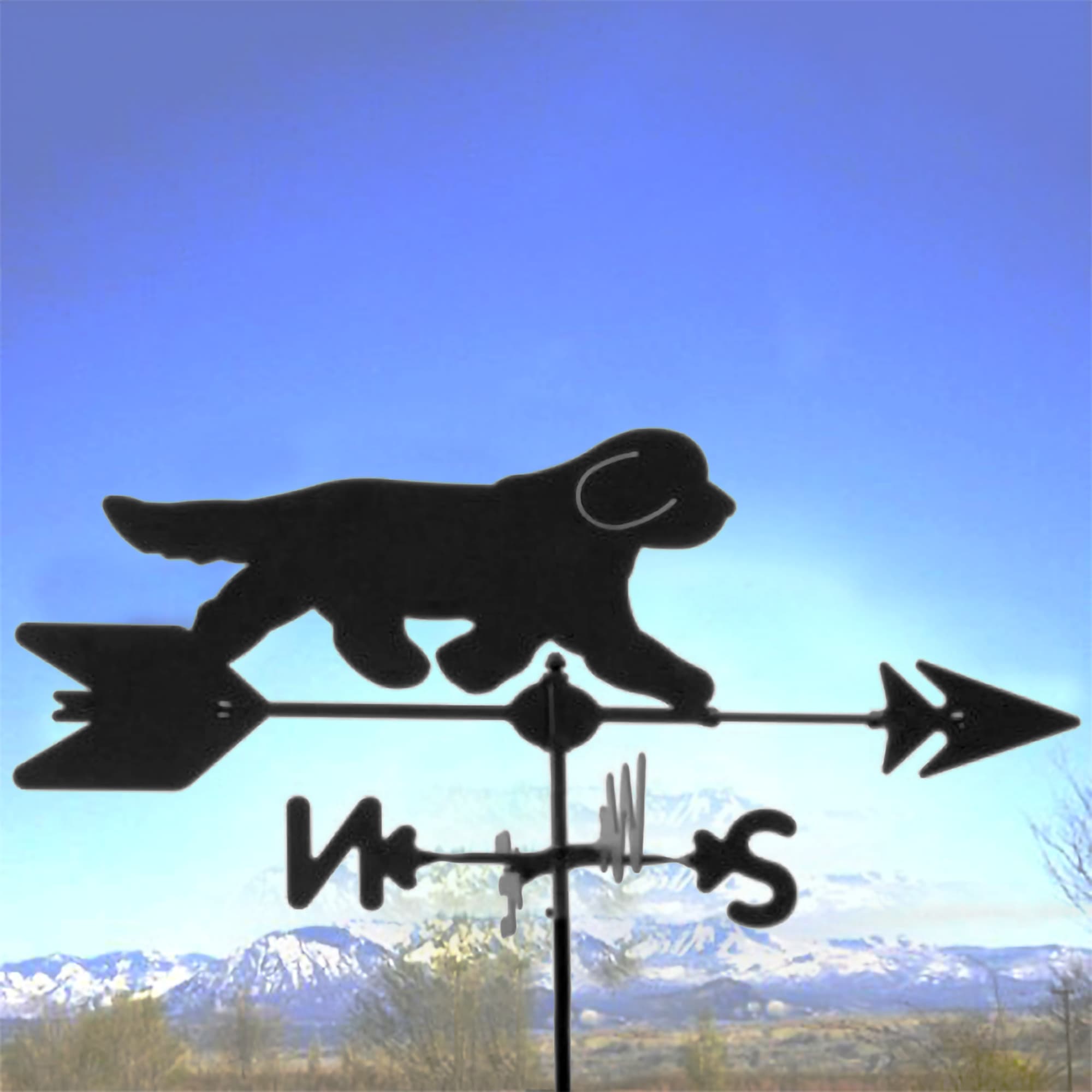 Bearded Collie Black Steel Weathervane