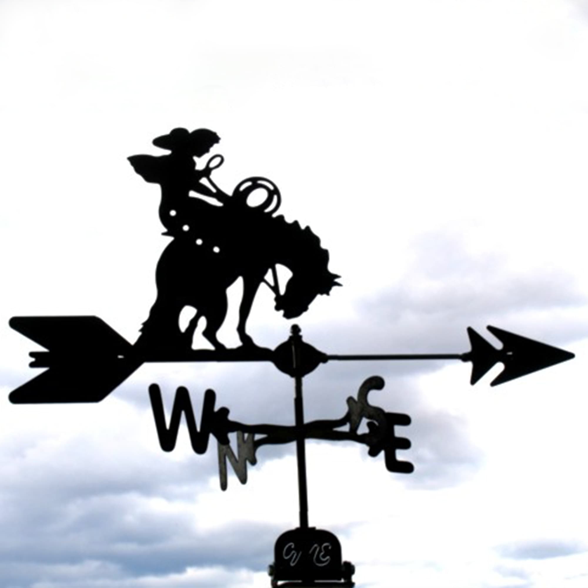 Bucking Horse Black Steel Weathervane