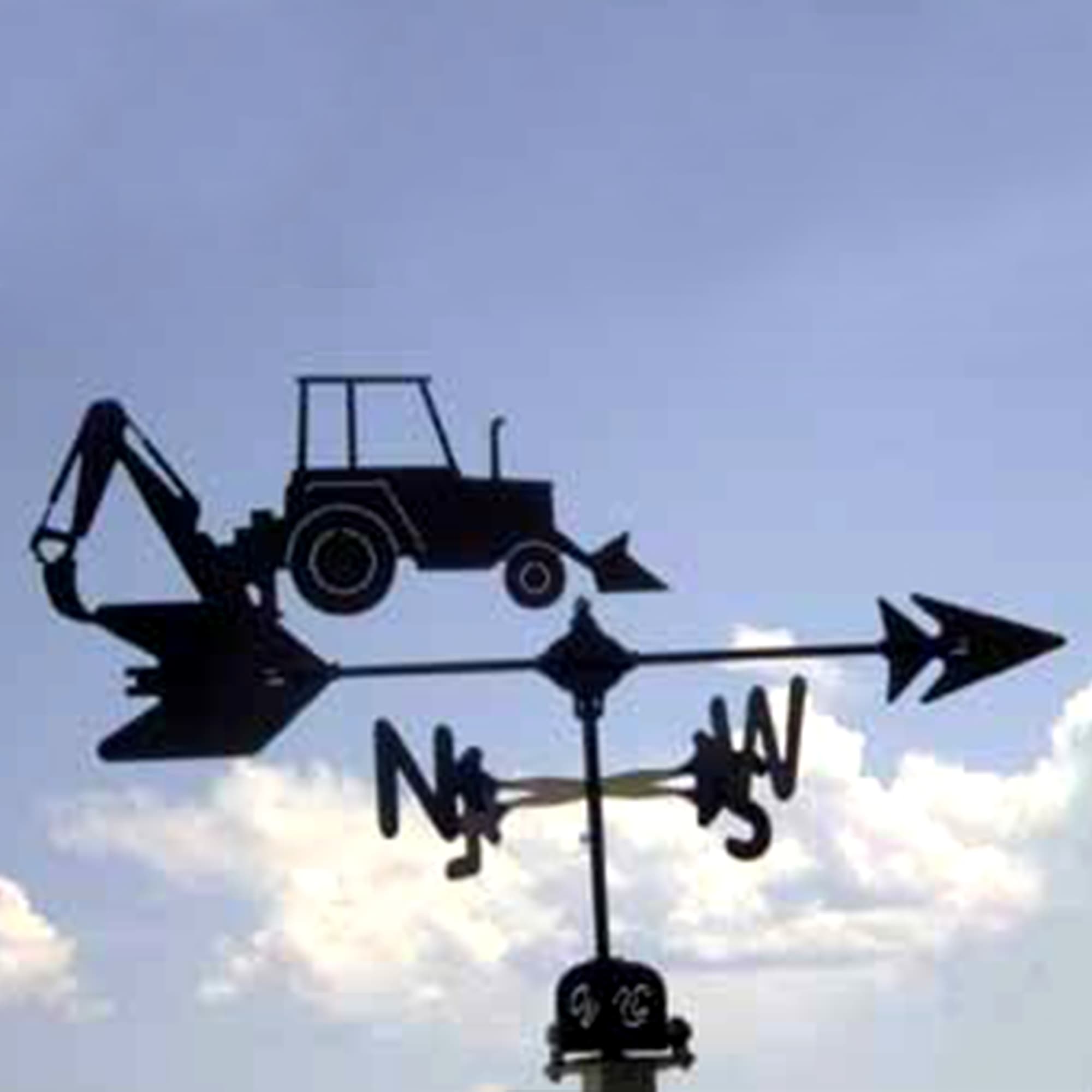 Backhoe Black Steel Weathervane