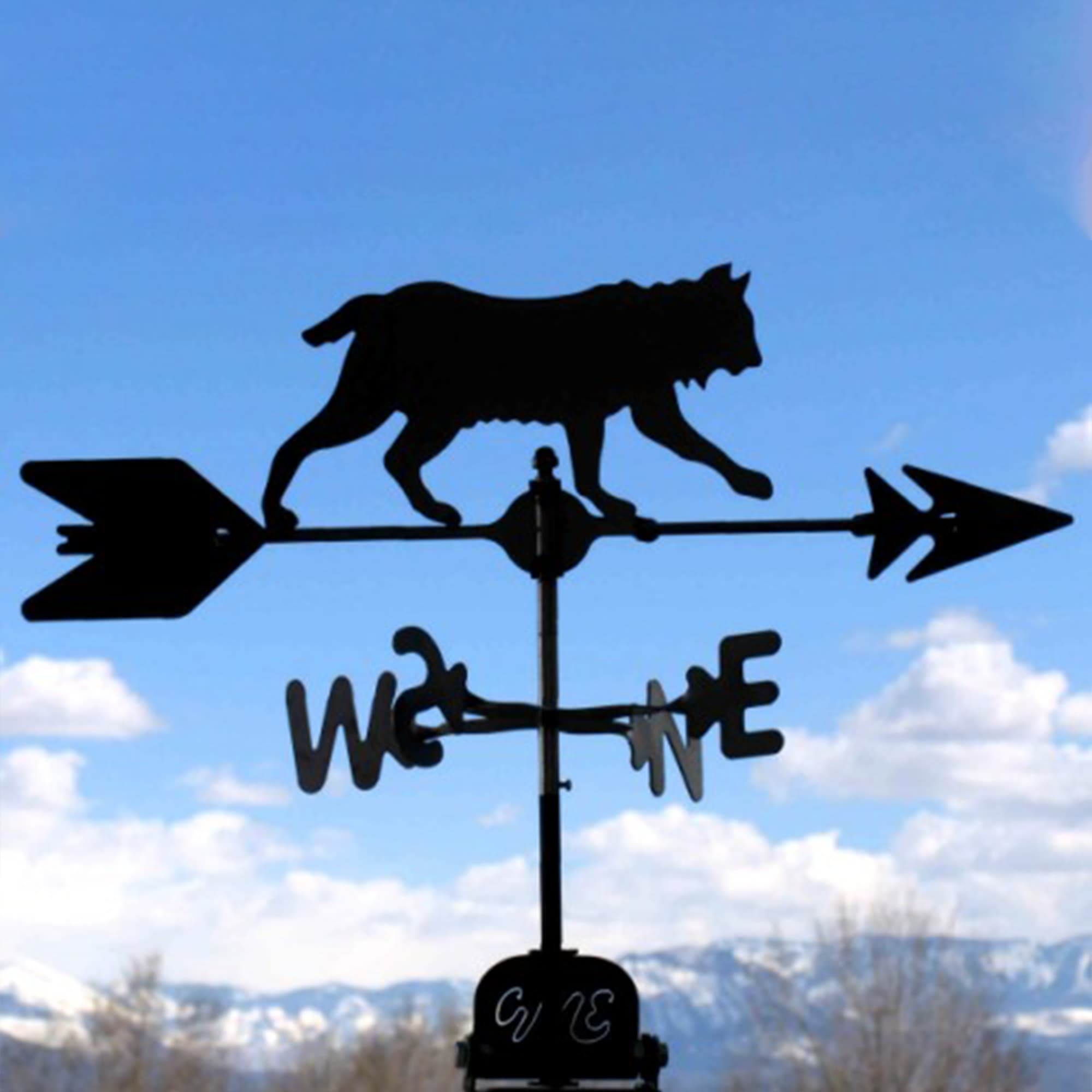 Bobcat Black Steel Weathervane