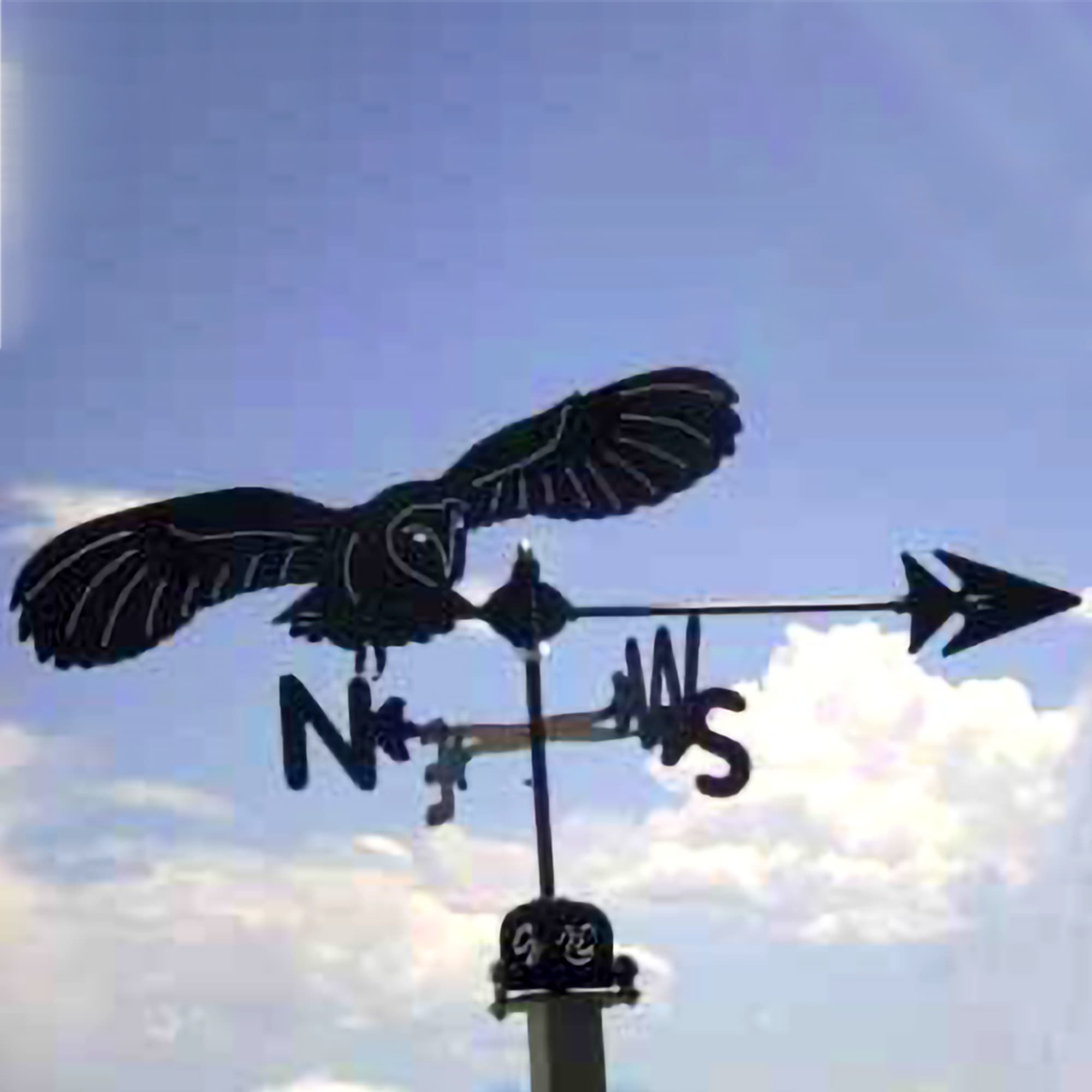 Barn Owl Black Steel Weathervane