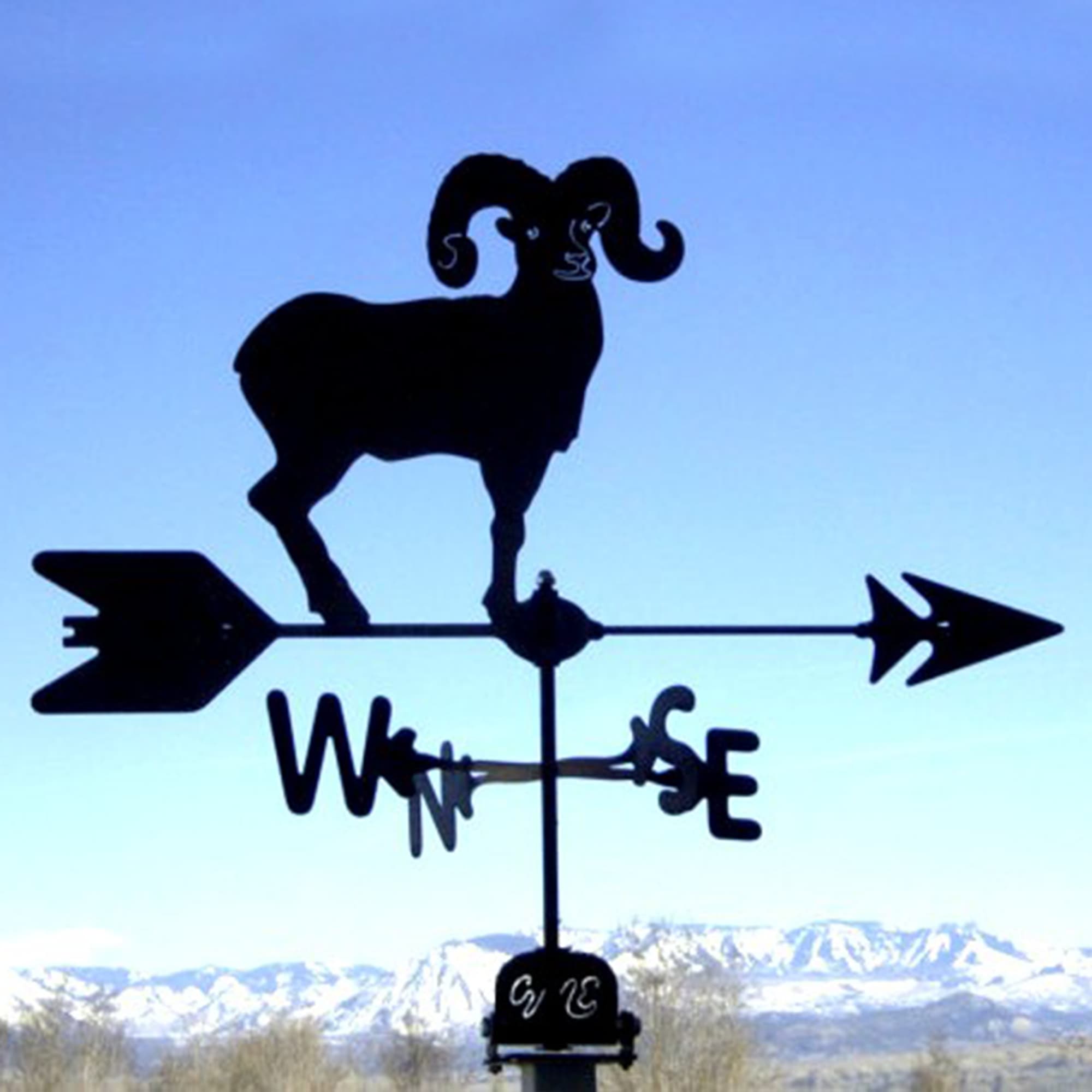 Bighorn Sheep Black Steel Weathervane