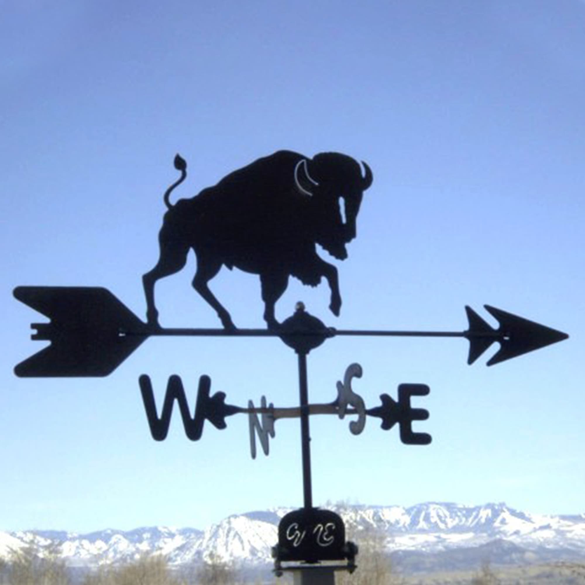 Buffalo Black Steel Weathervane