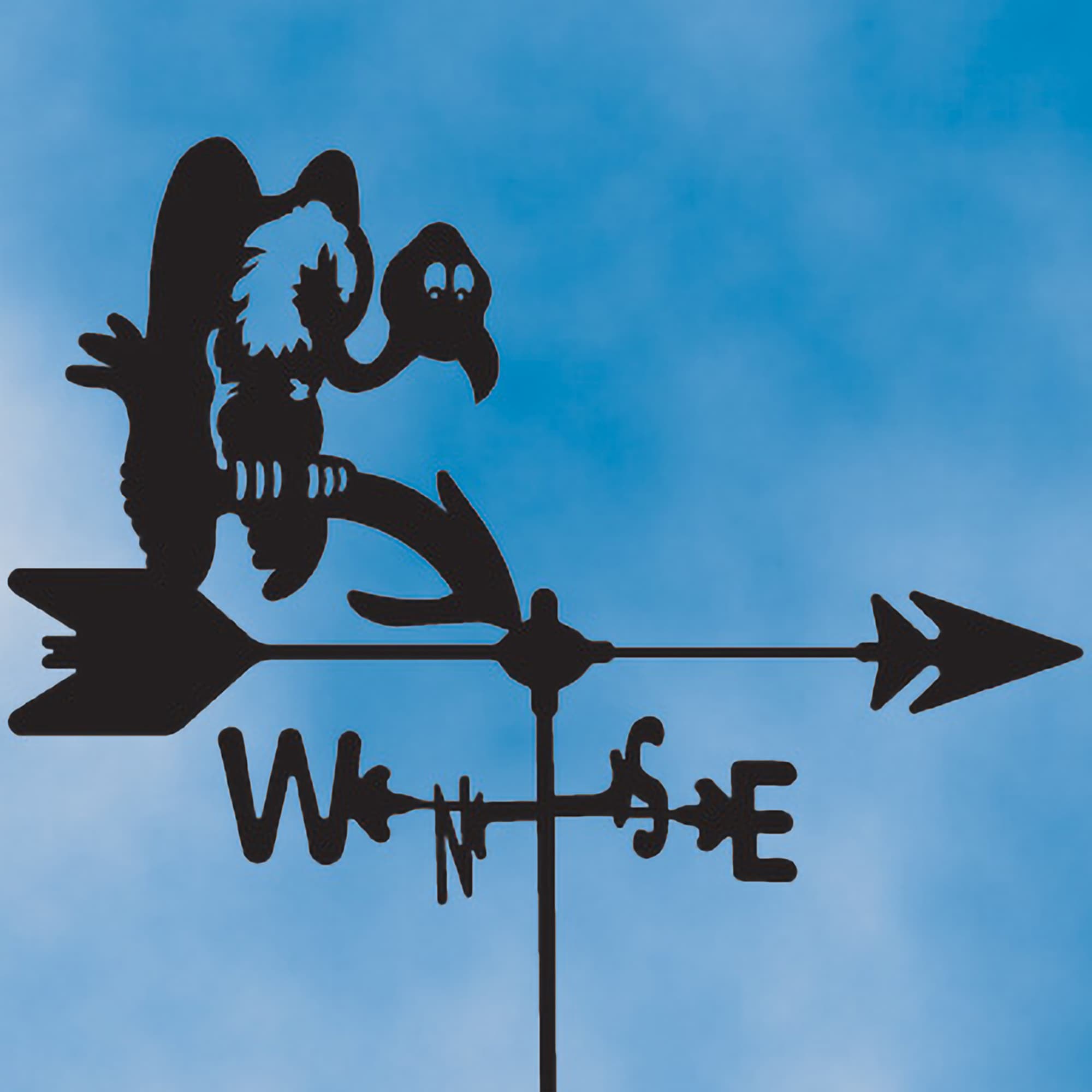 Buzzard Black Steel Weathervane