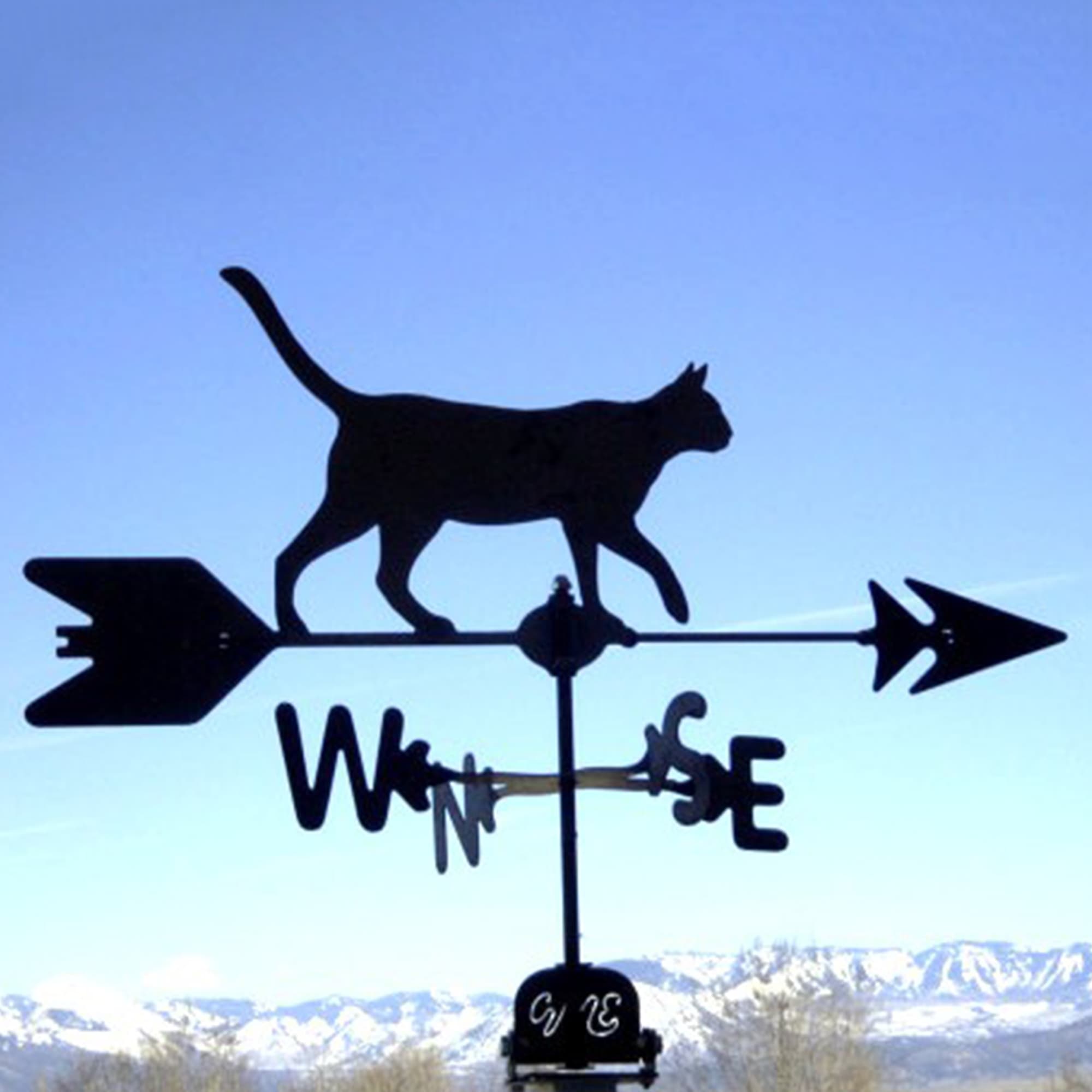 Cat Black Steel Weathervane