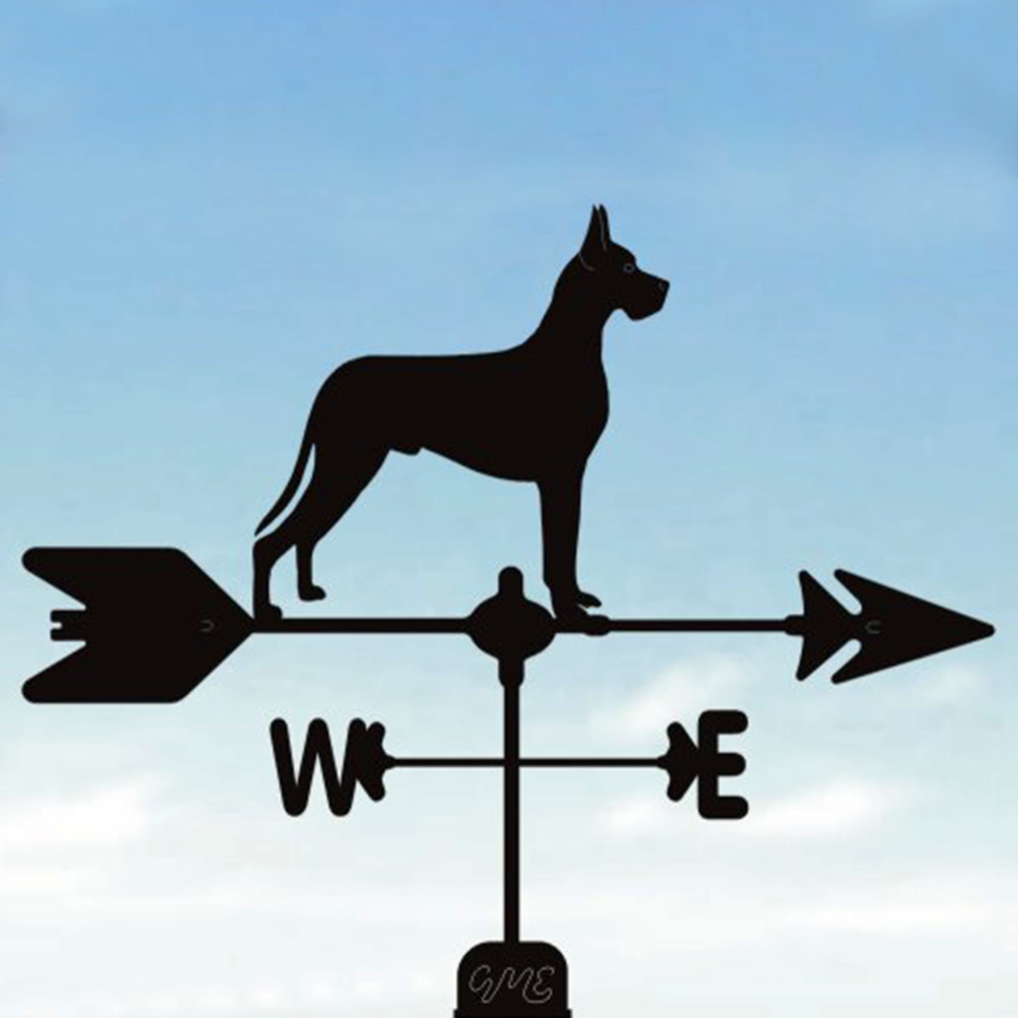 Cropped Eared Dane Black Steel Weathervane