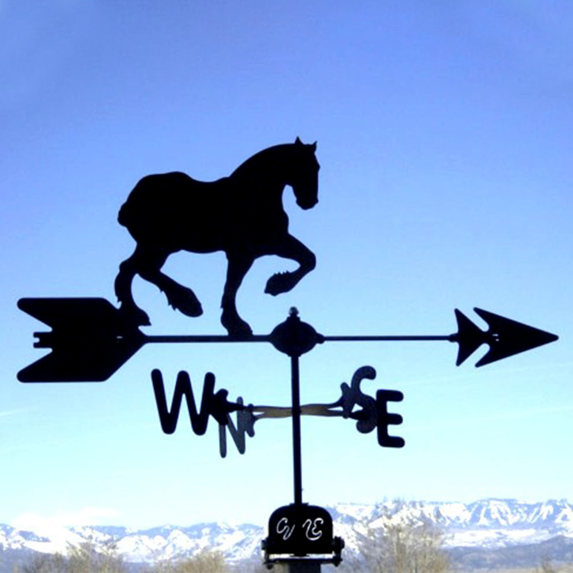 Clydesdale Horse Black Steel Weathervane