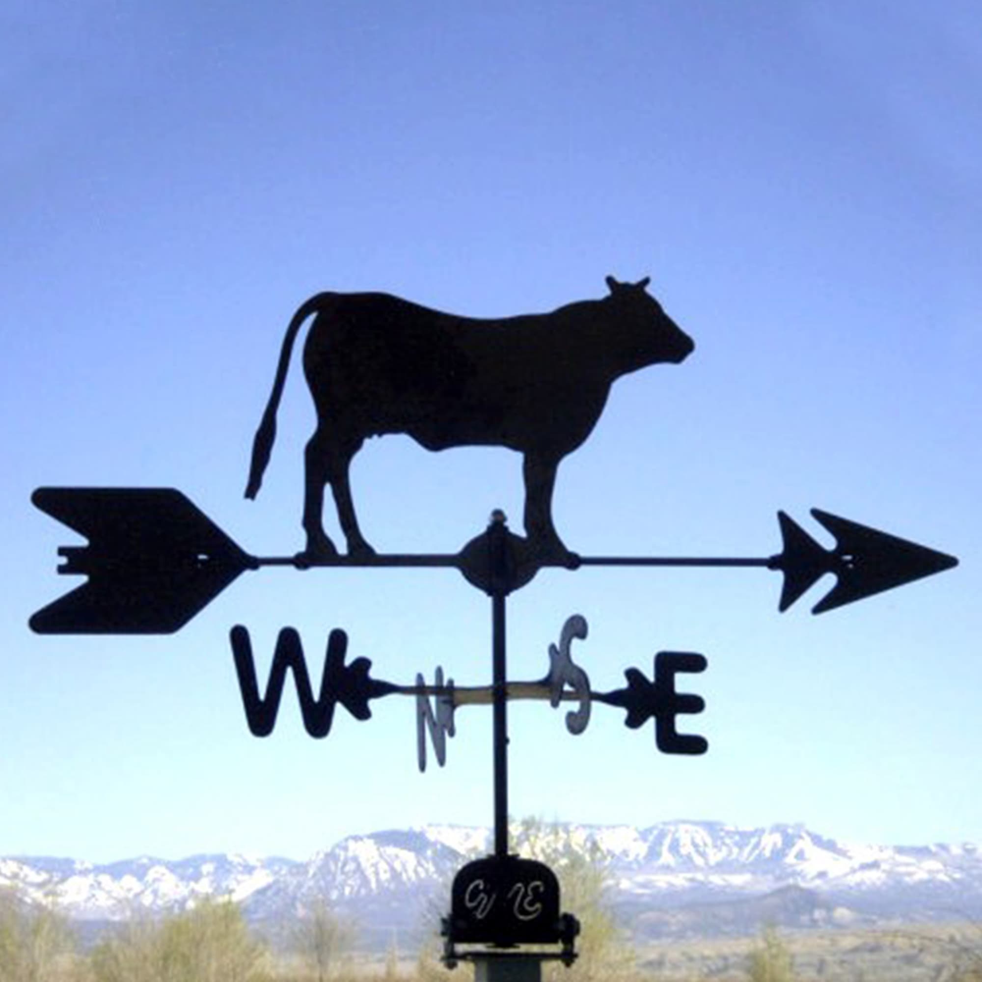 Cow Black Steel Weathervane