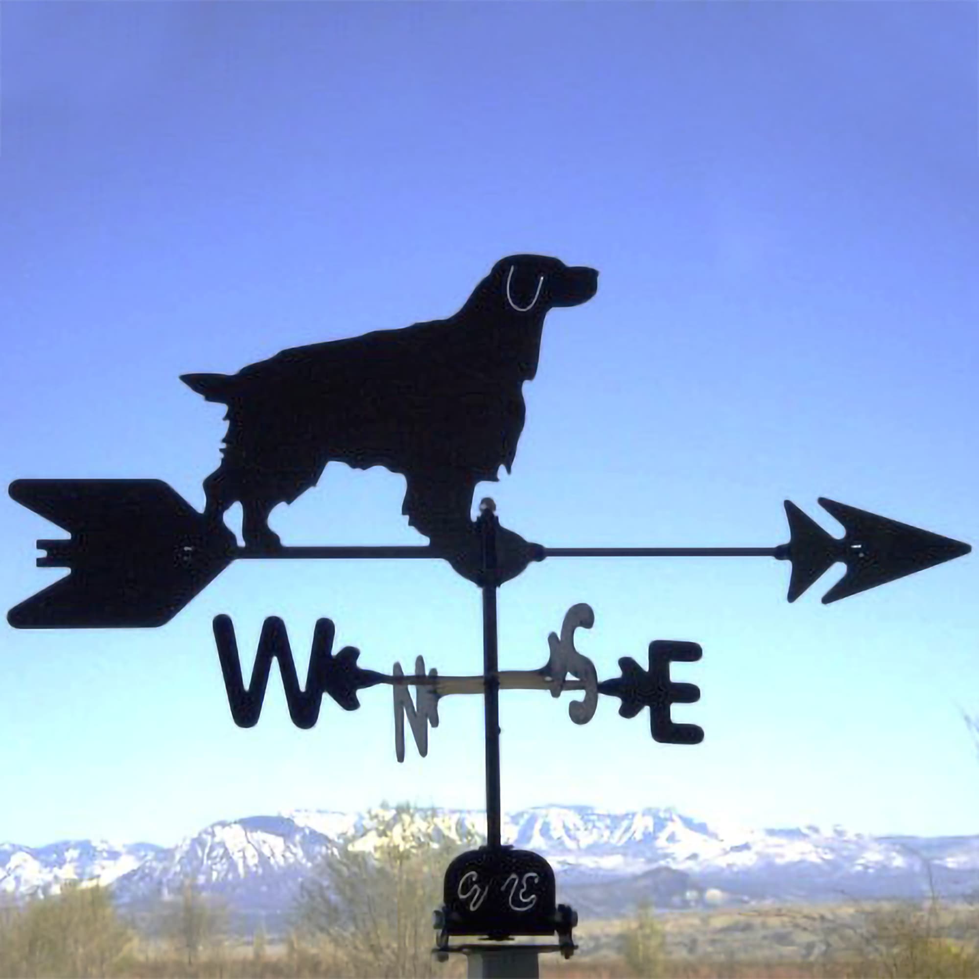 Cocker Spaniel Black Steel Weathervane