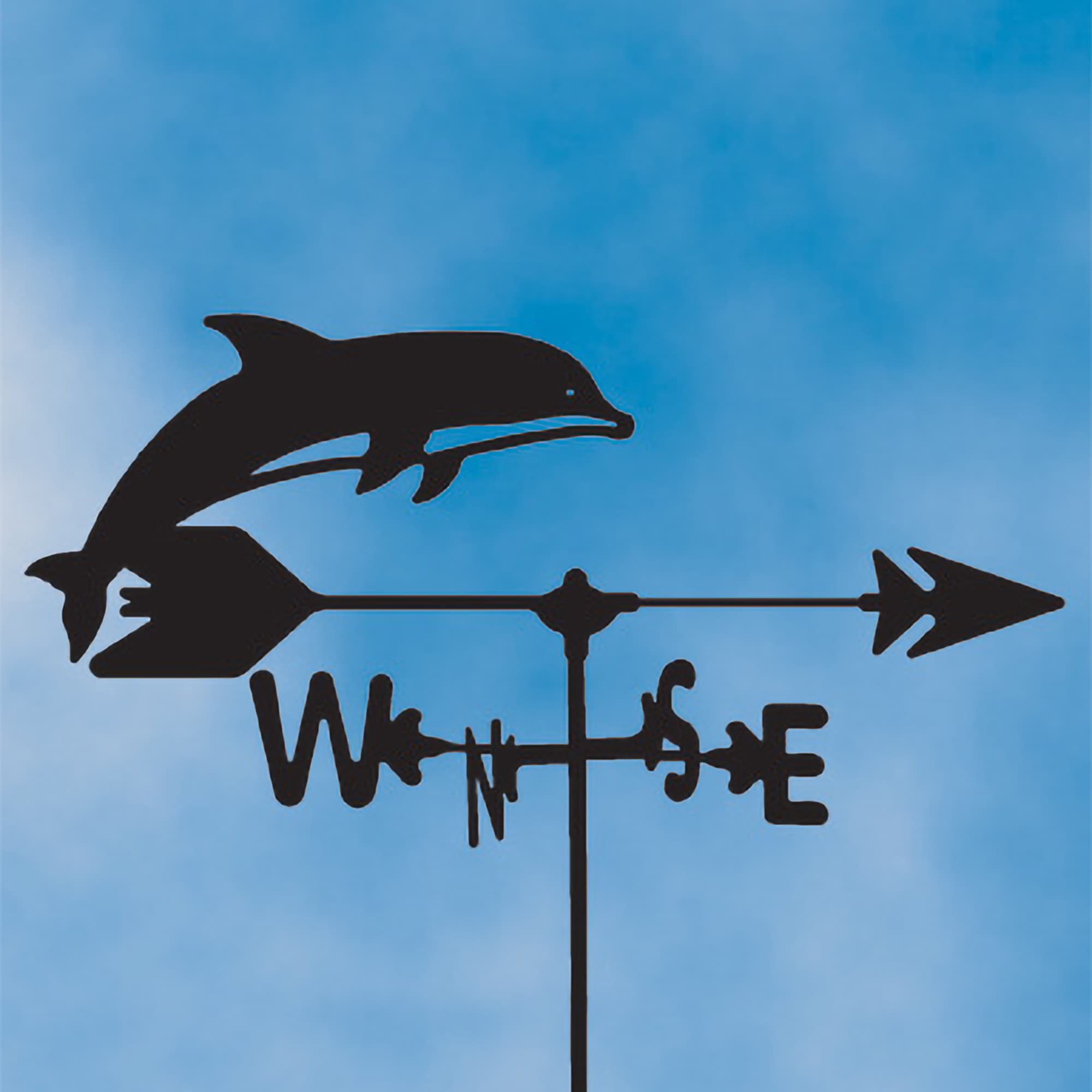 Dolphin Black Steel Weathervane