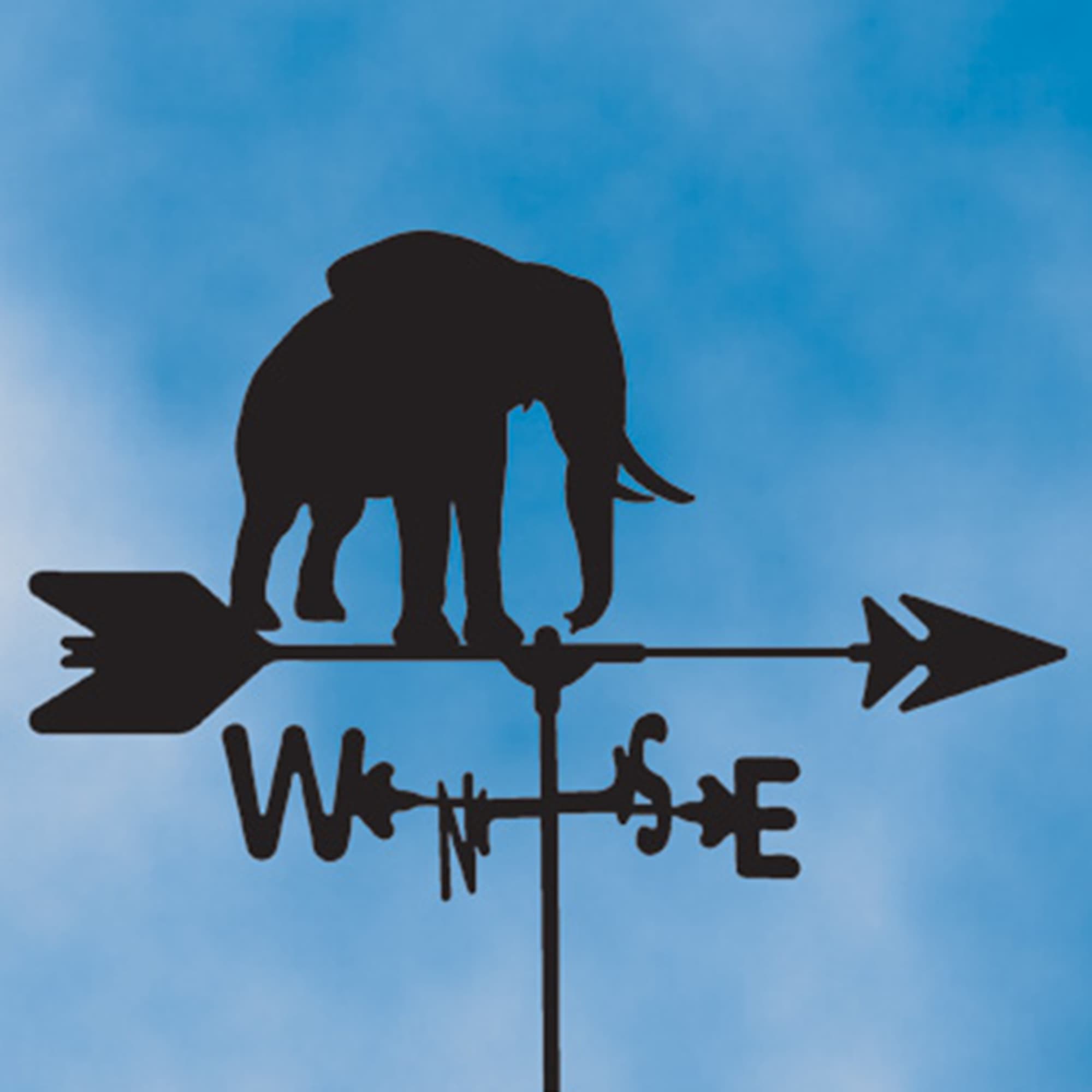 Elephant Black Steel Weathervane