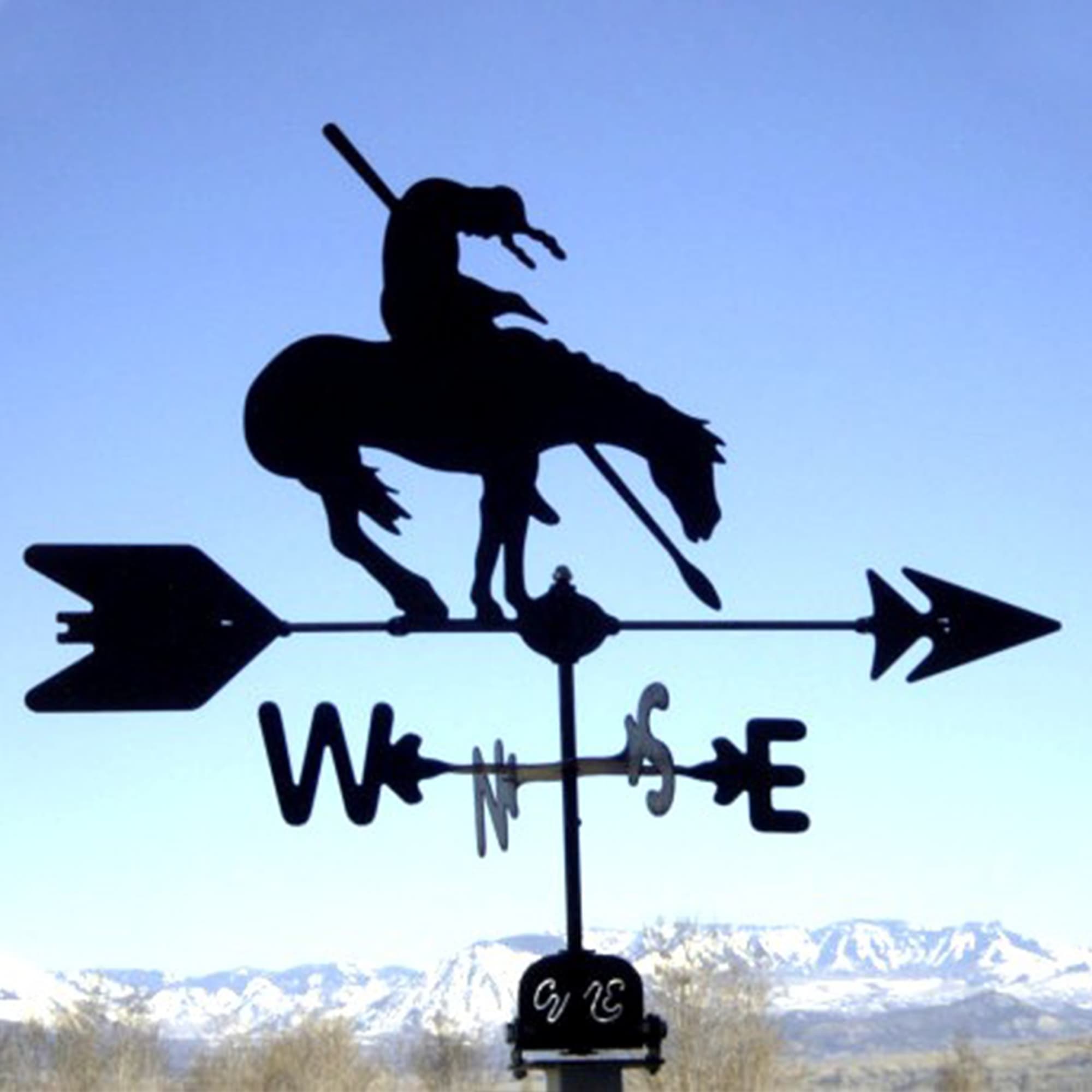 End of the Trail Black Steel Weathervane