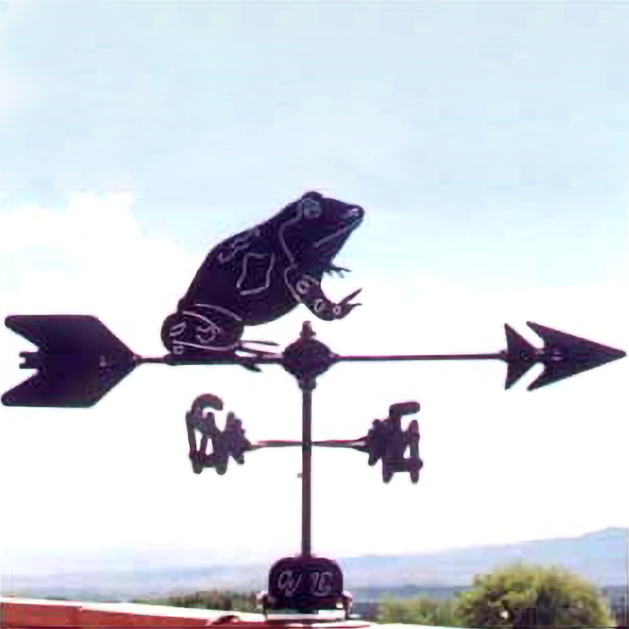 Frog Black Steel Weathervane