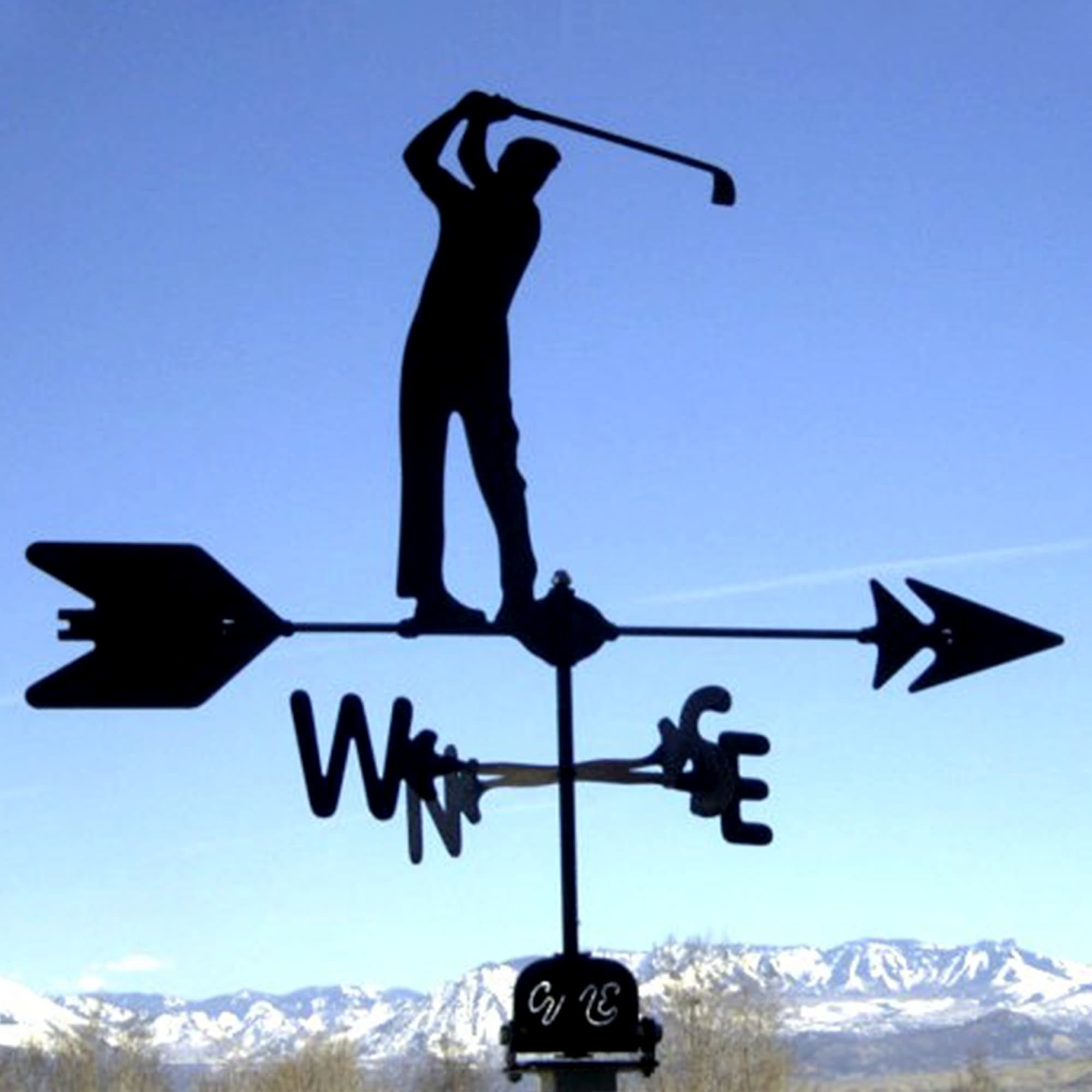 Golfer Black Steel Weathervane