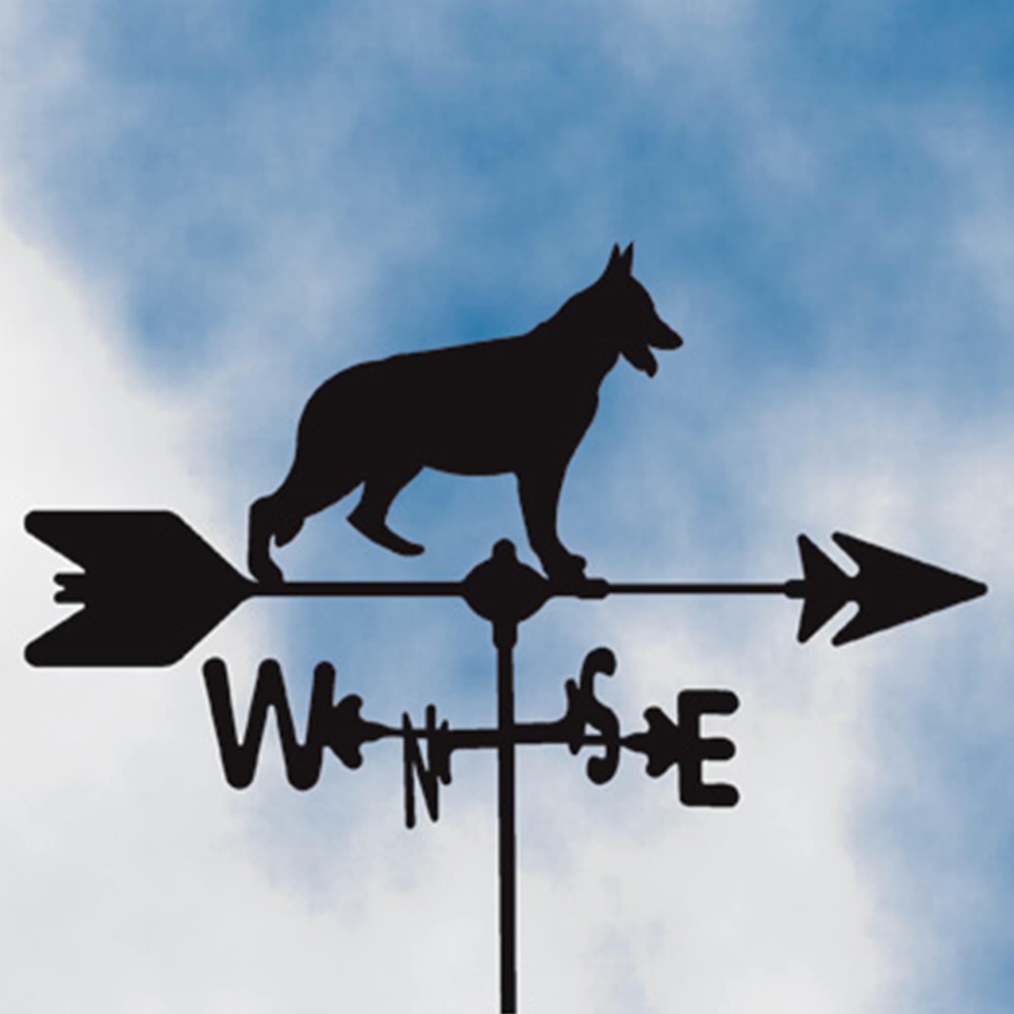 German Shepherds Black Steel Weathervane