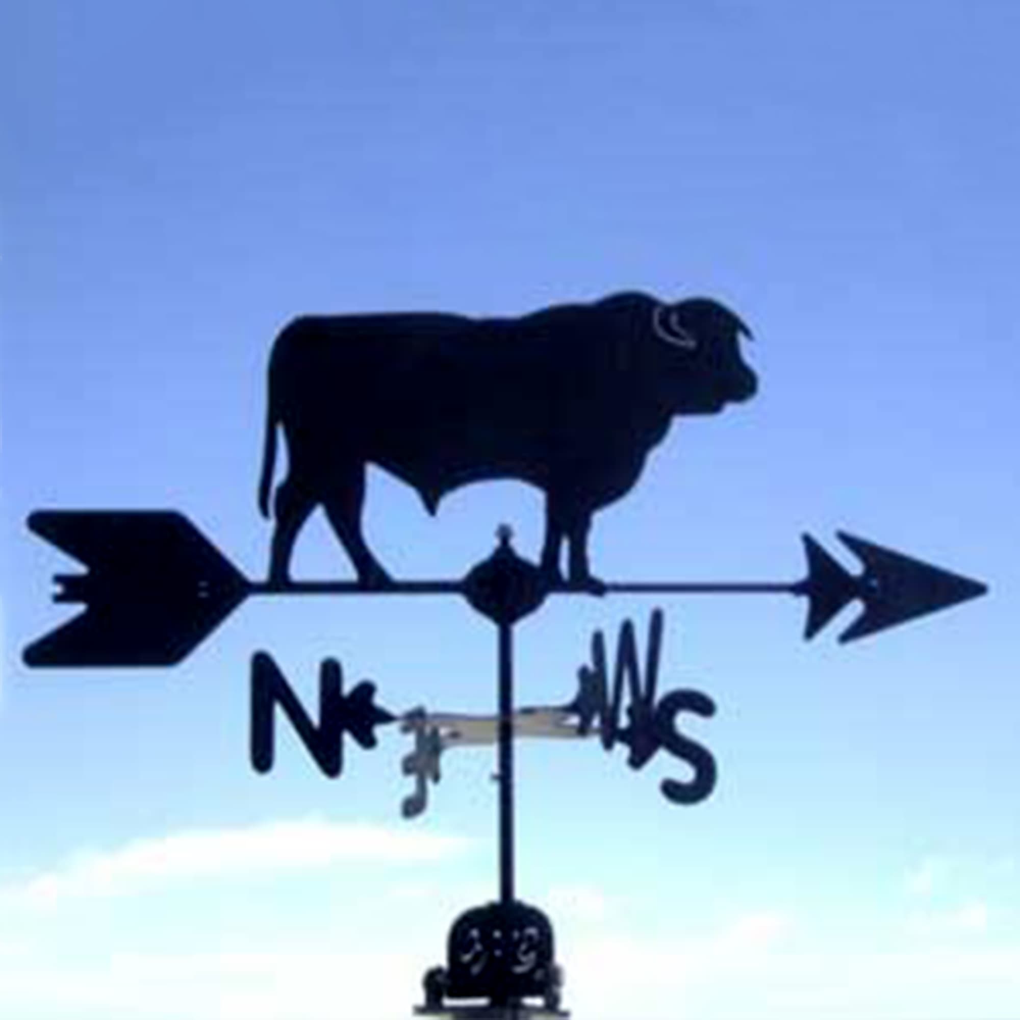 Hereford Bull Black Steel Weathervane