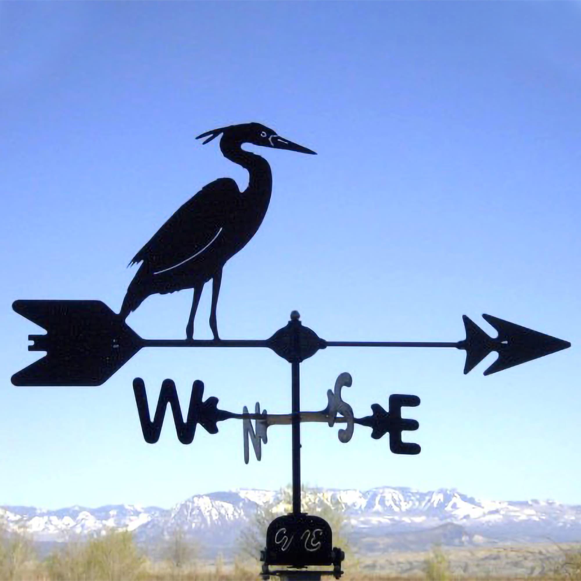 Heron Black Steel Weathervane