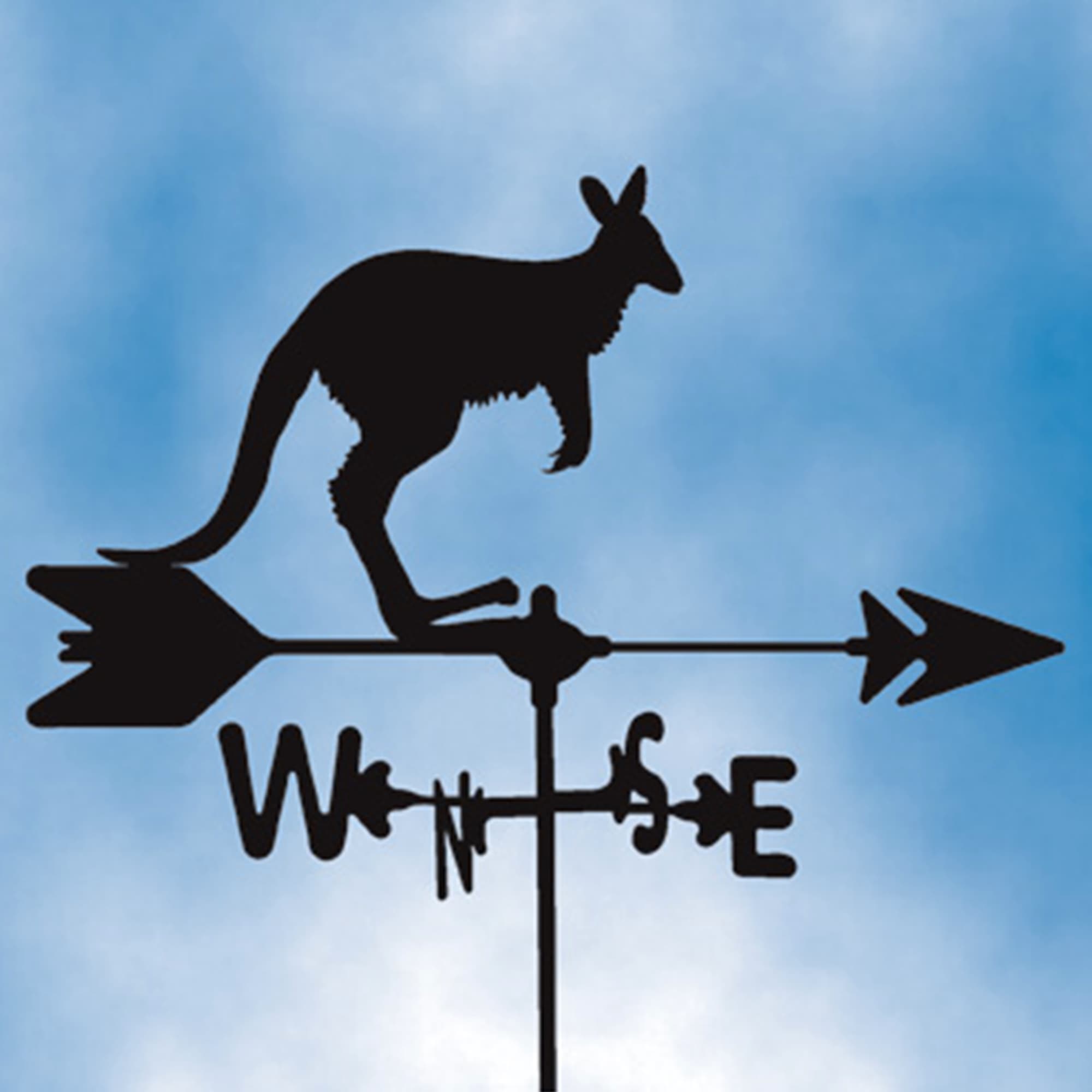 Kangaroo Black Steel Weathervane