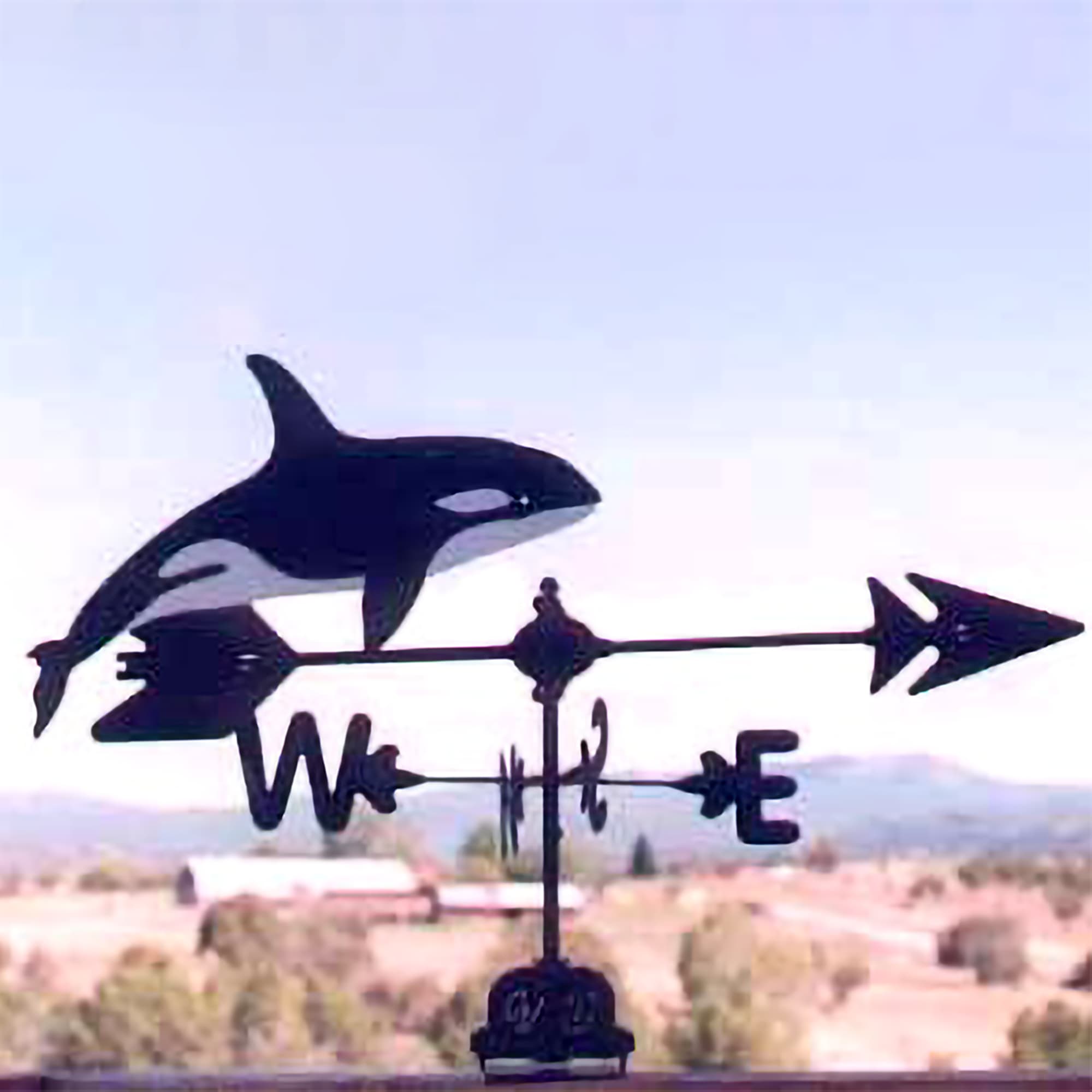 Killer Whale Black Steel Weathervane