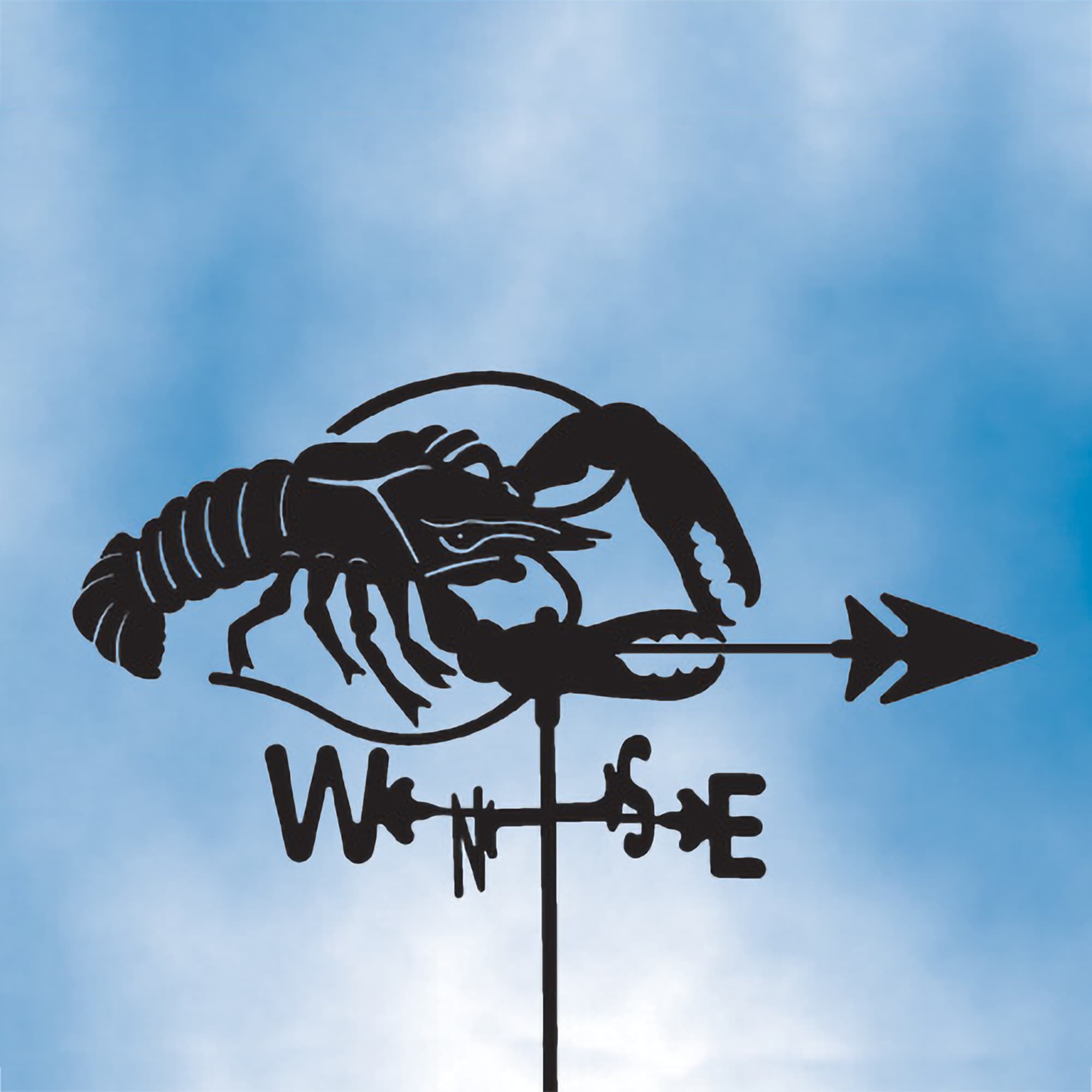 Lobster Black Steel Weathervane