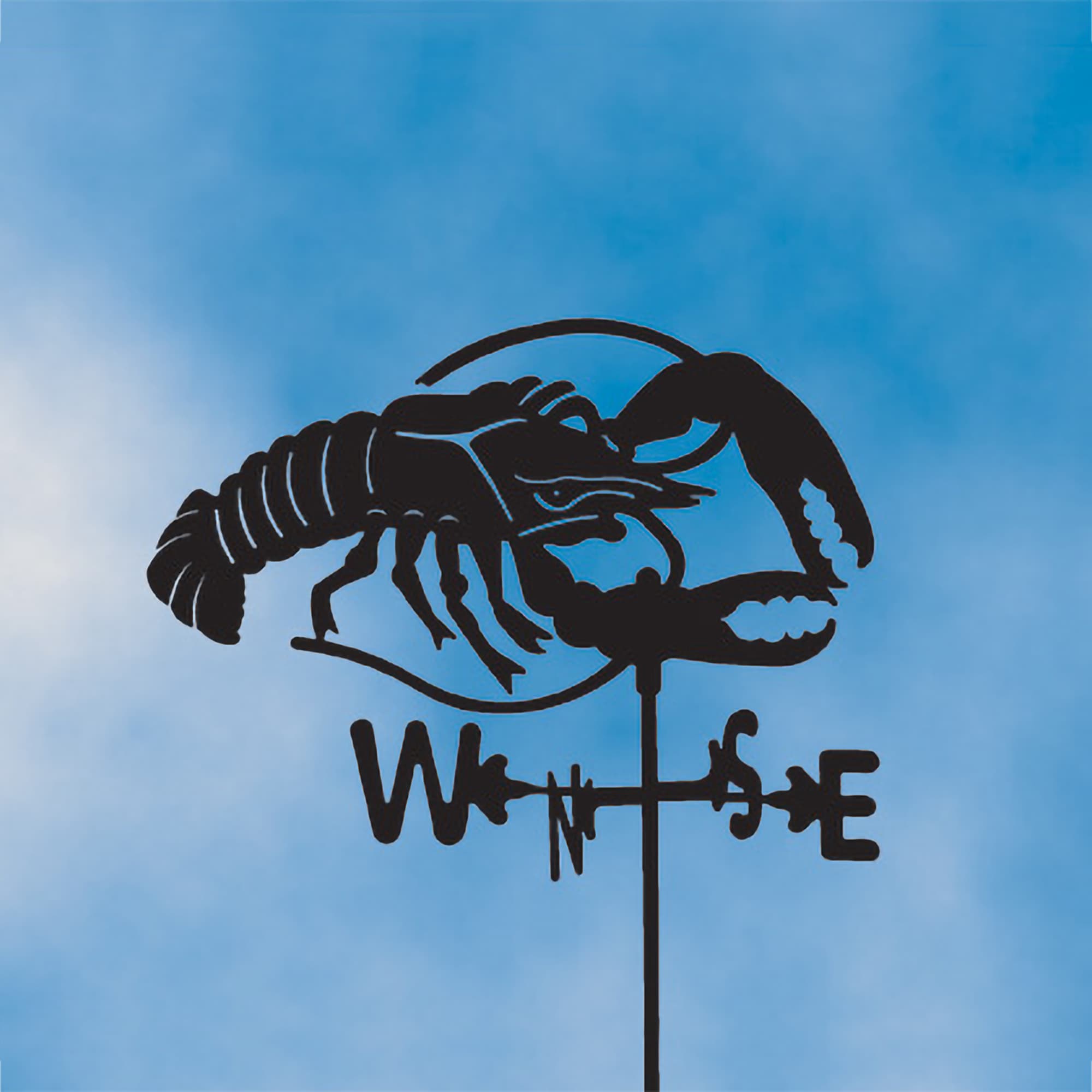 Lobster without Arrow Black Steel Weathervane