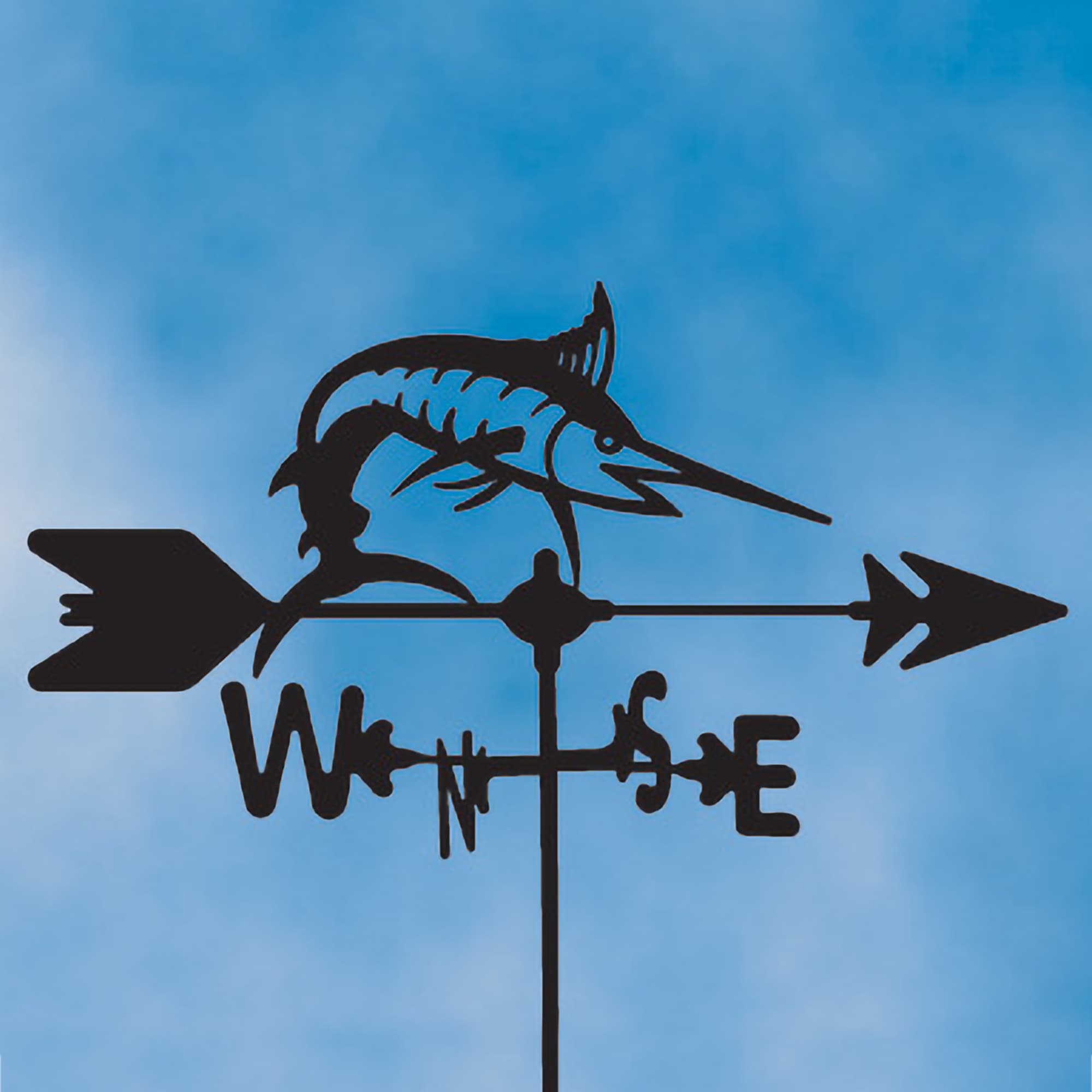 Marlin Black Steel Weathervane