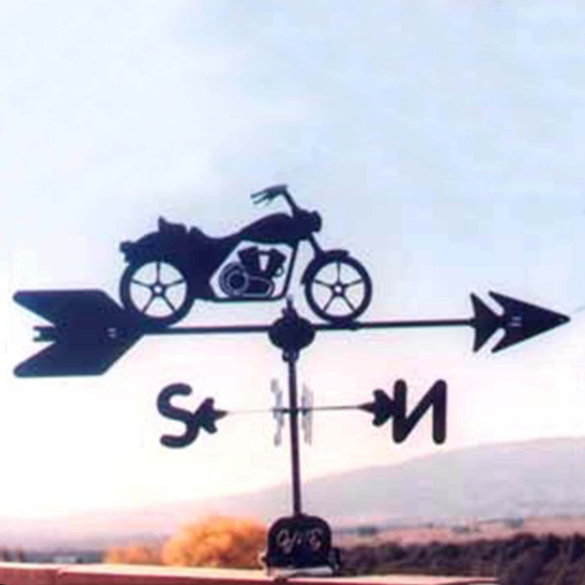 Motocross Black Steel Weathervane