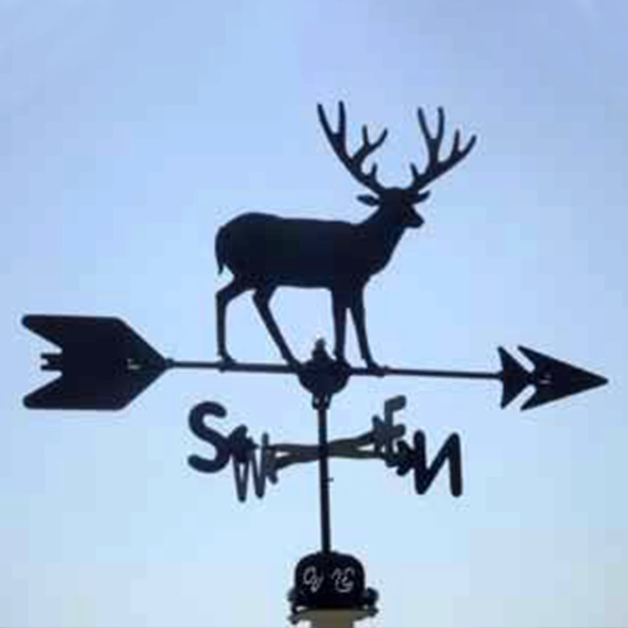 Mule Deer Black Steel Weathervane