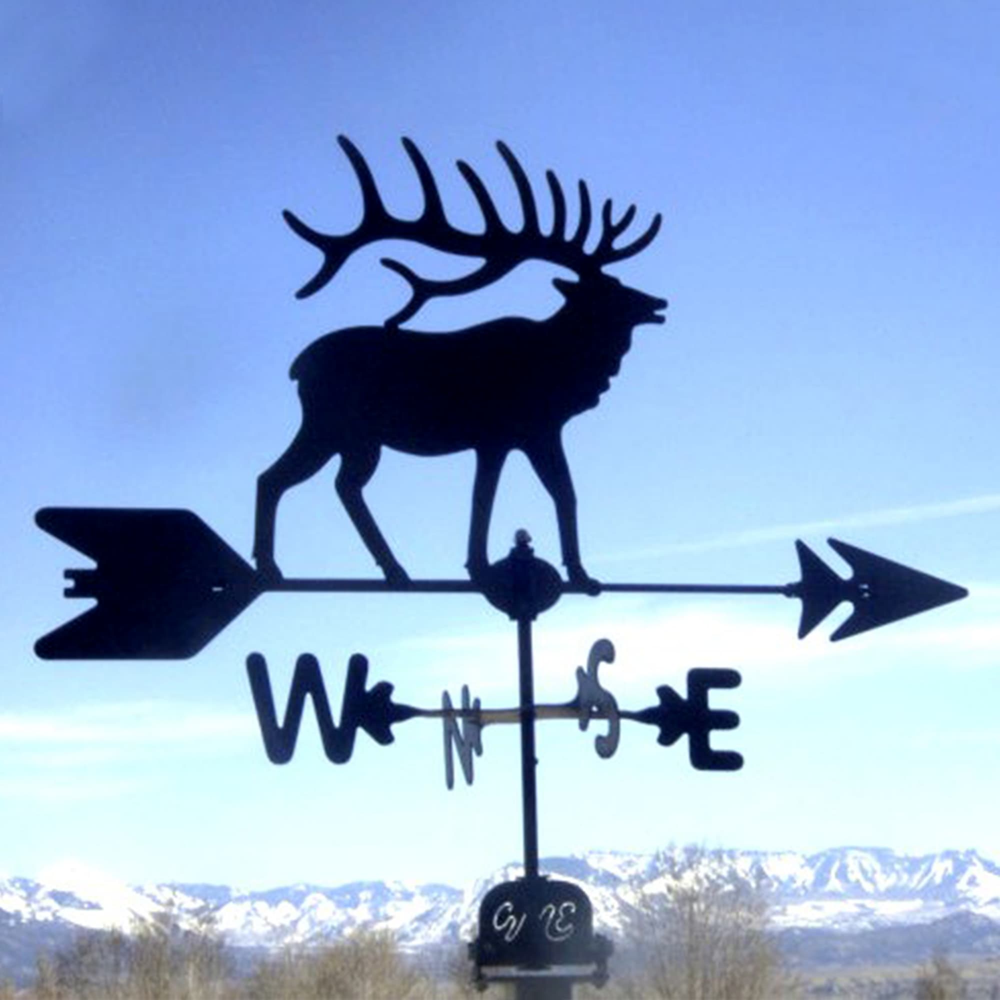 Majestic Elk Black Steel Weathervane