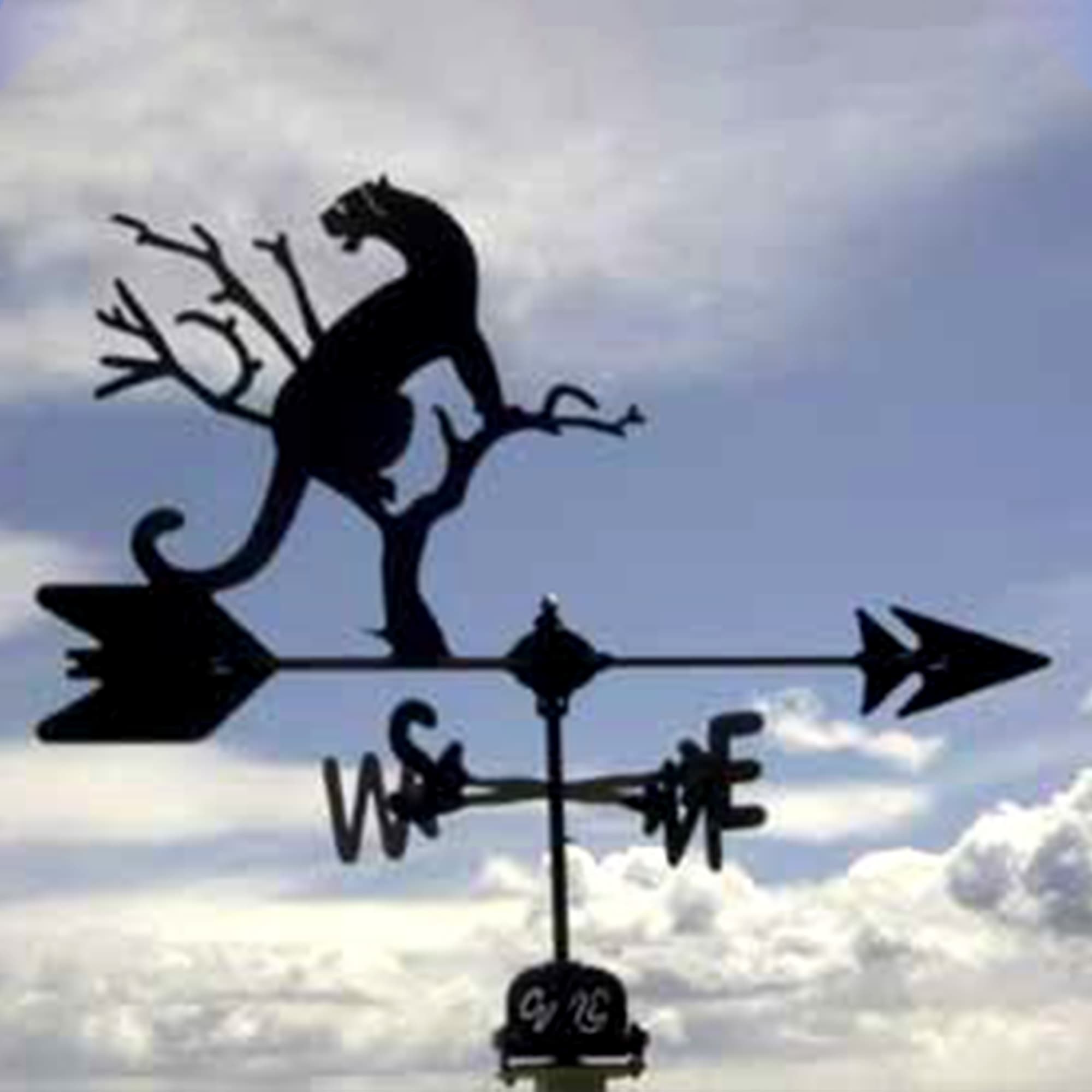 Mountain Lion Black Steel Weathervane