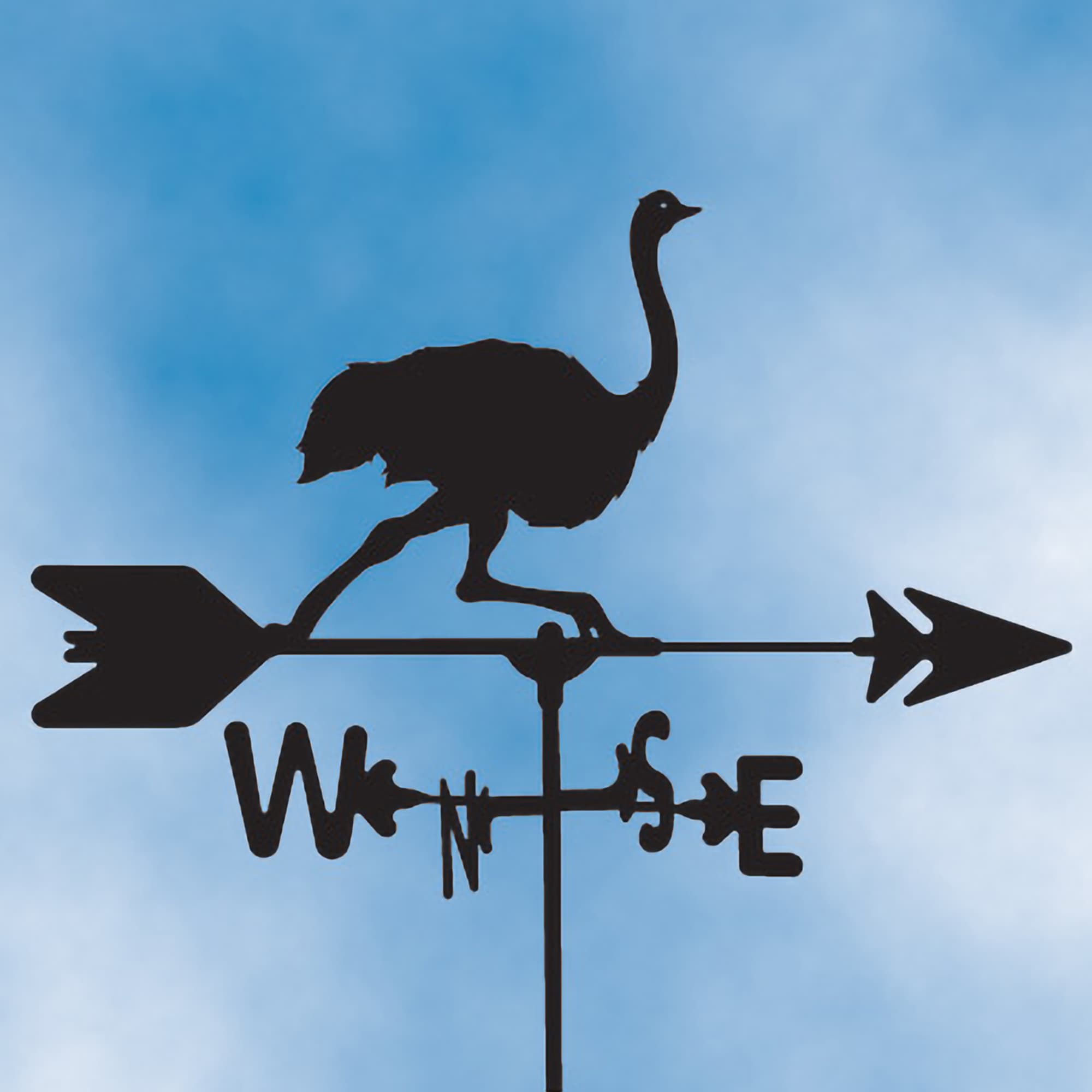 Ostrich Black Steel Weathervane