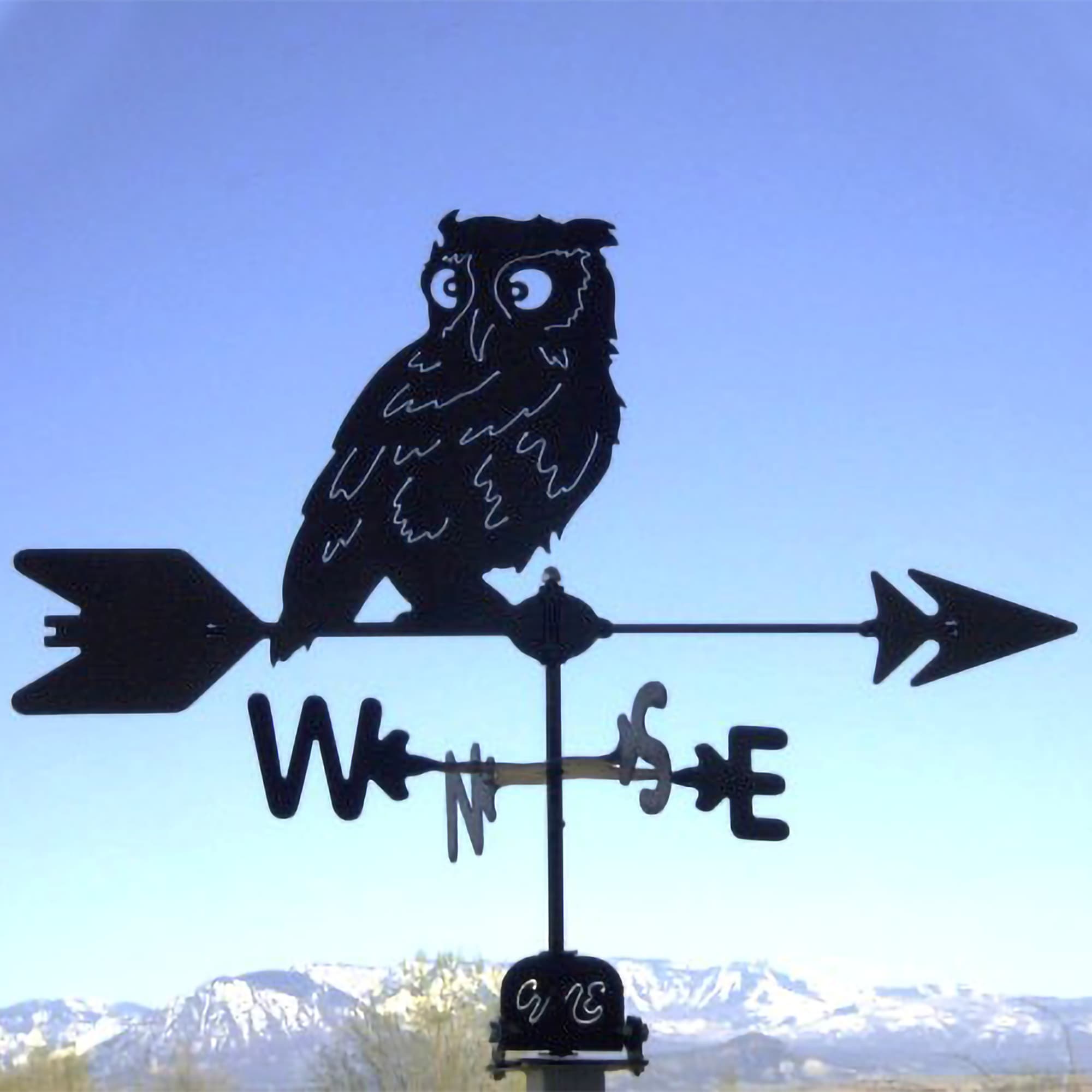 Owl Black Steel Weathervane