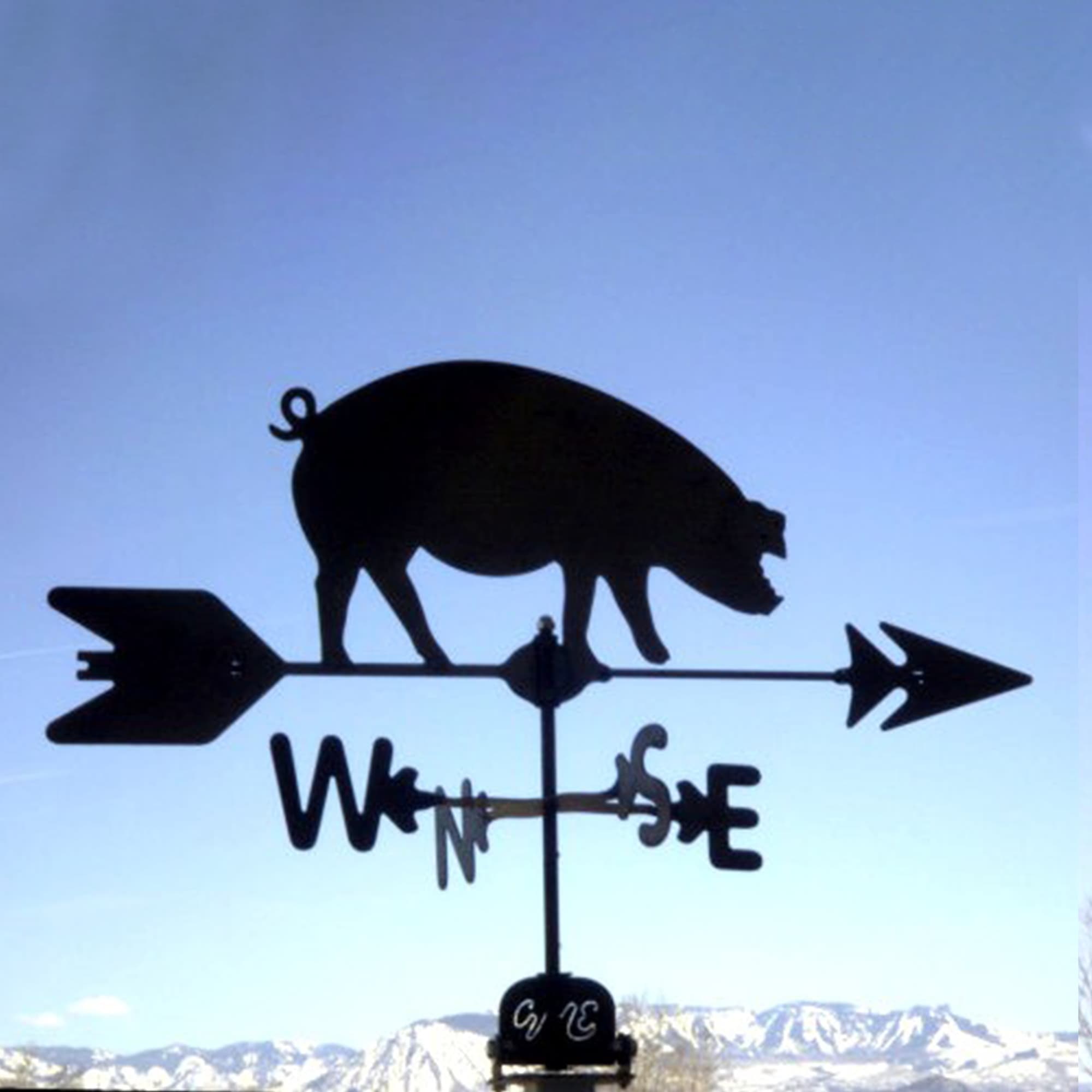 Pig Black Steel Weathervane