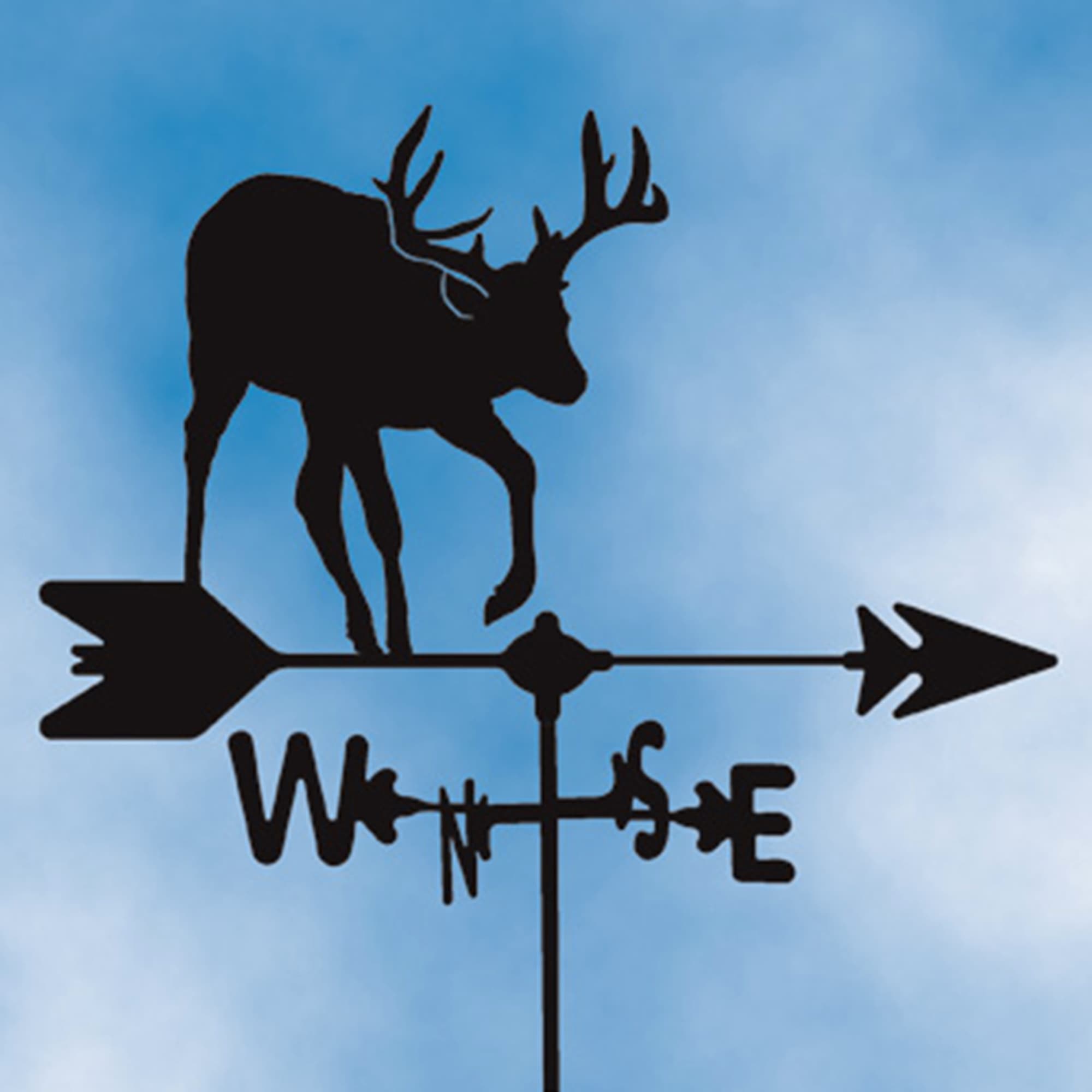 Deer in Rut Black Steel Weathervane