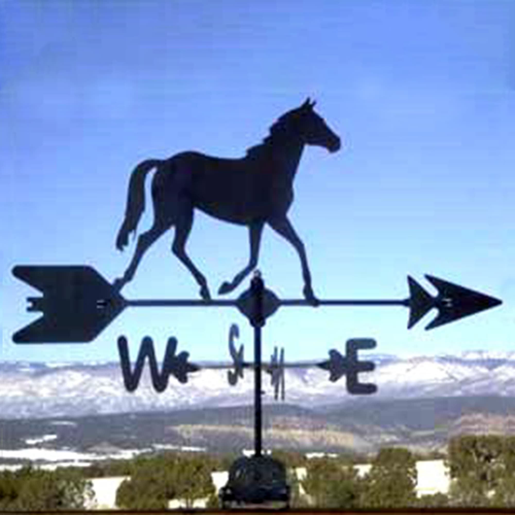 Running Horse Black Steel Weathervane