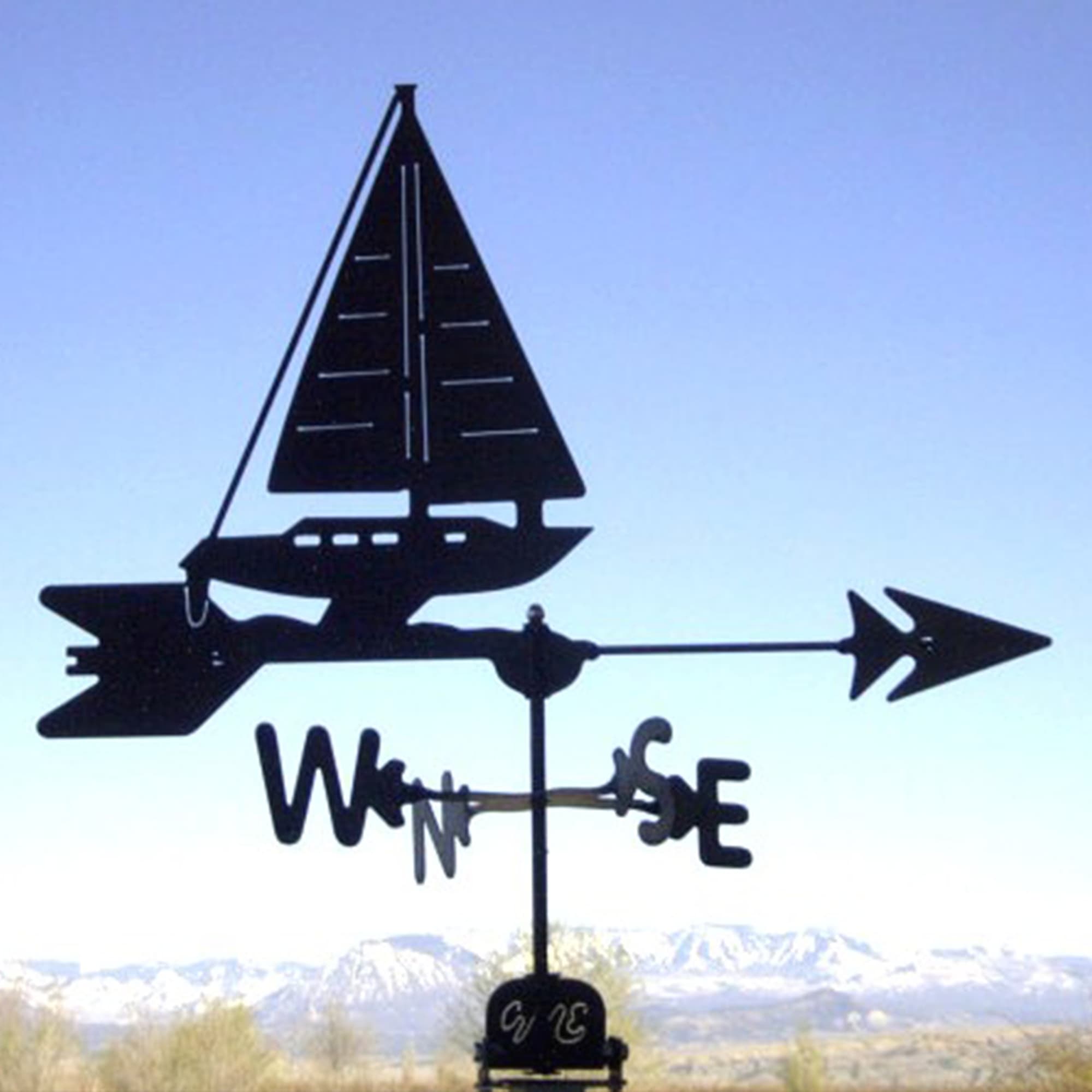 Sailboat Black Steel Weathervane