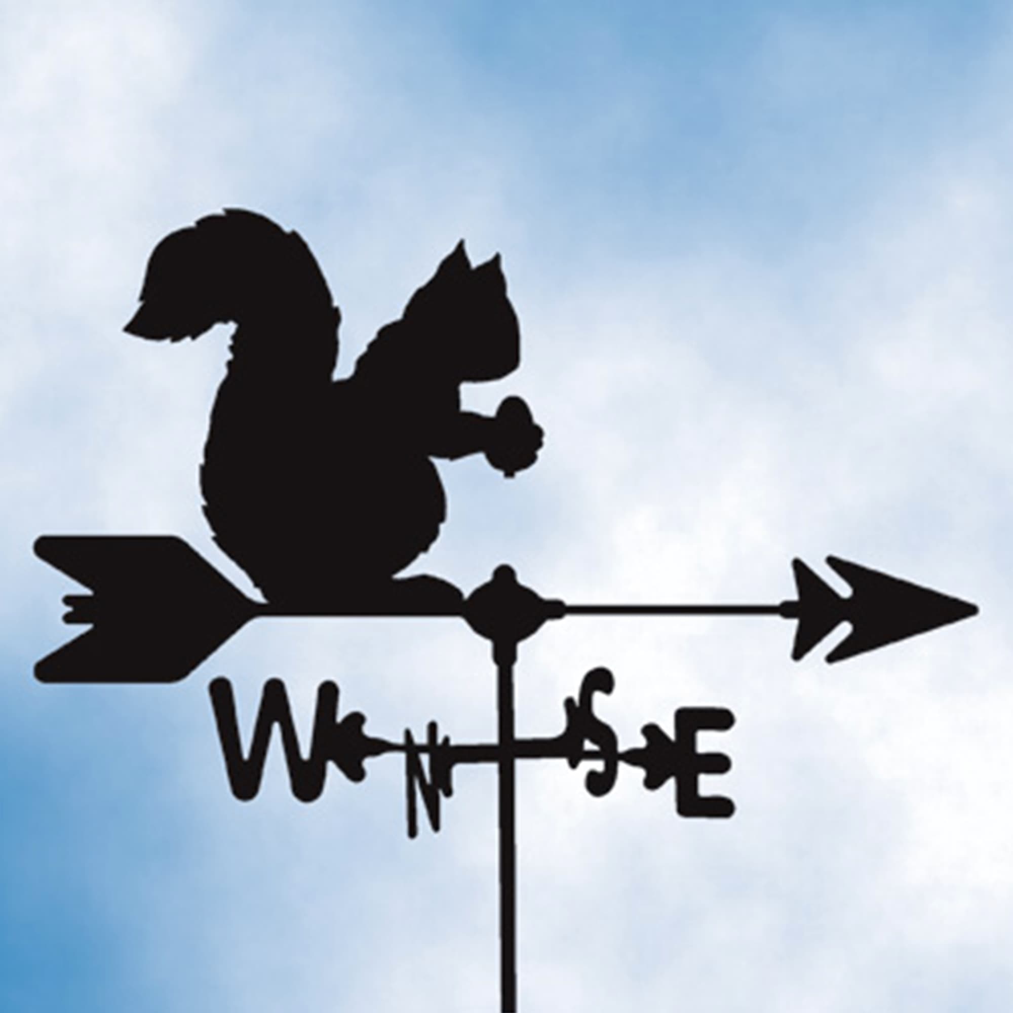 Squirrel Black Steel Weathervane