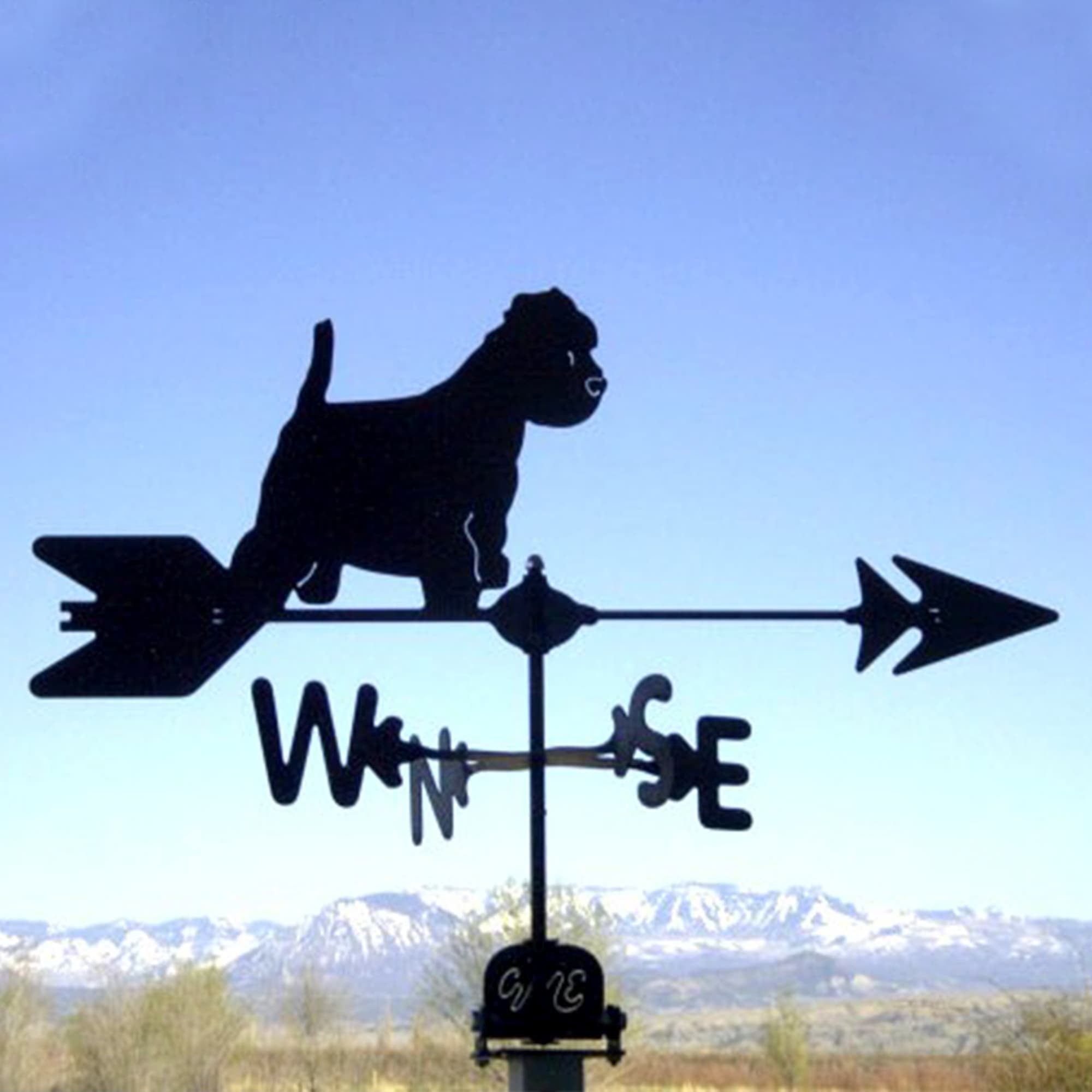 Terrier Black Steel Weathervane